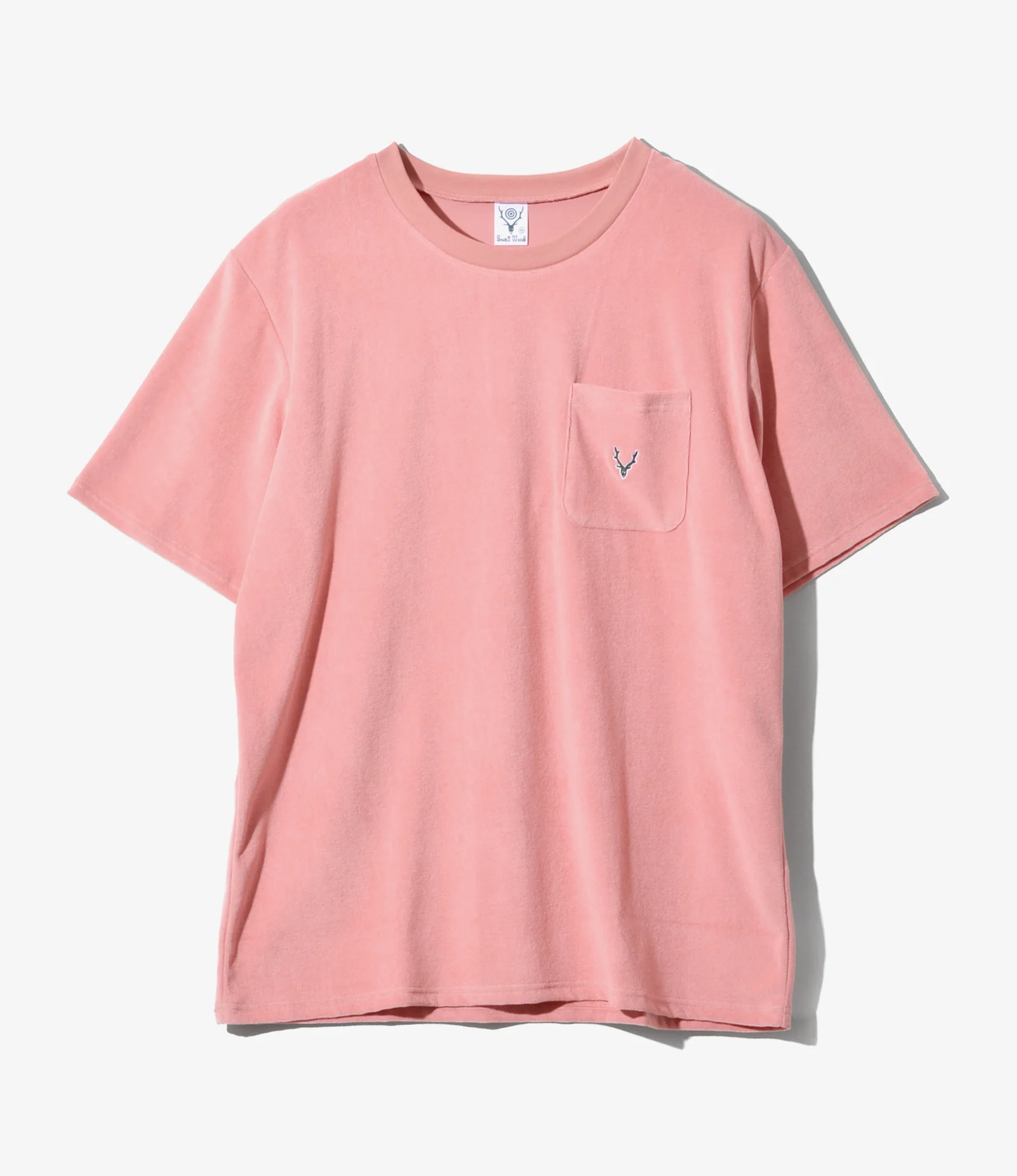 S/S Round Pocket Tee - Pink - C/Pe Pile
