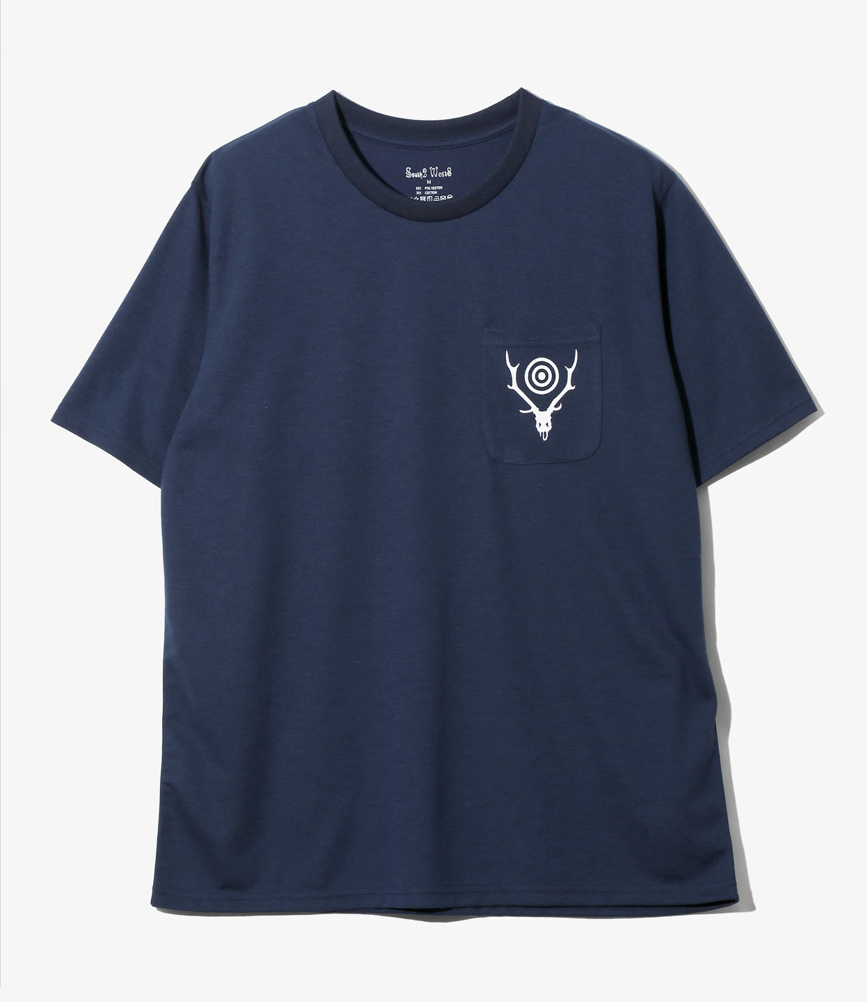S/S Round Pocket Tee - Navy - Circle Horn
