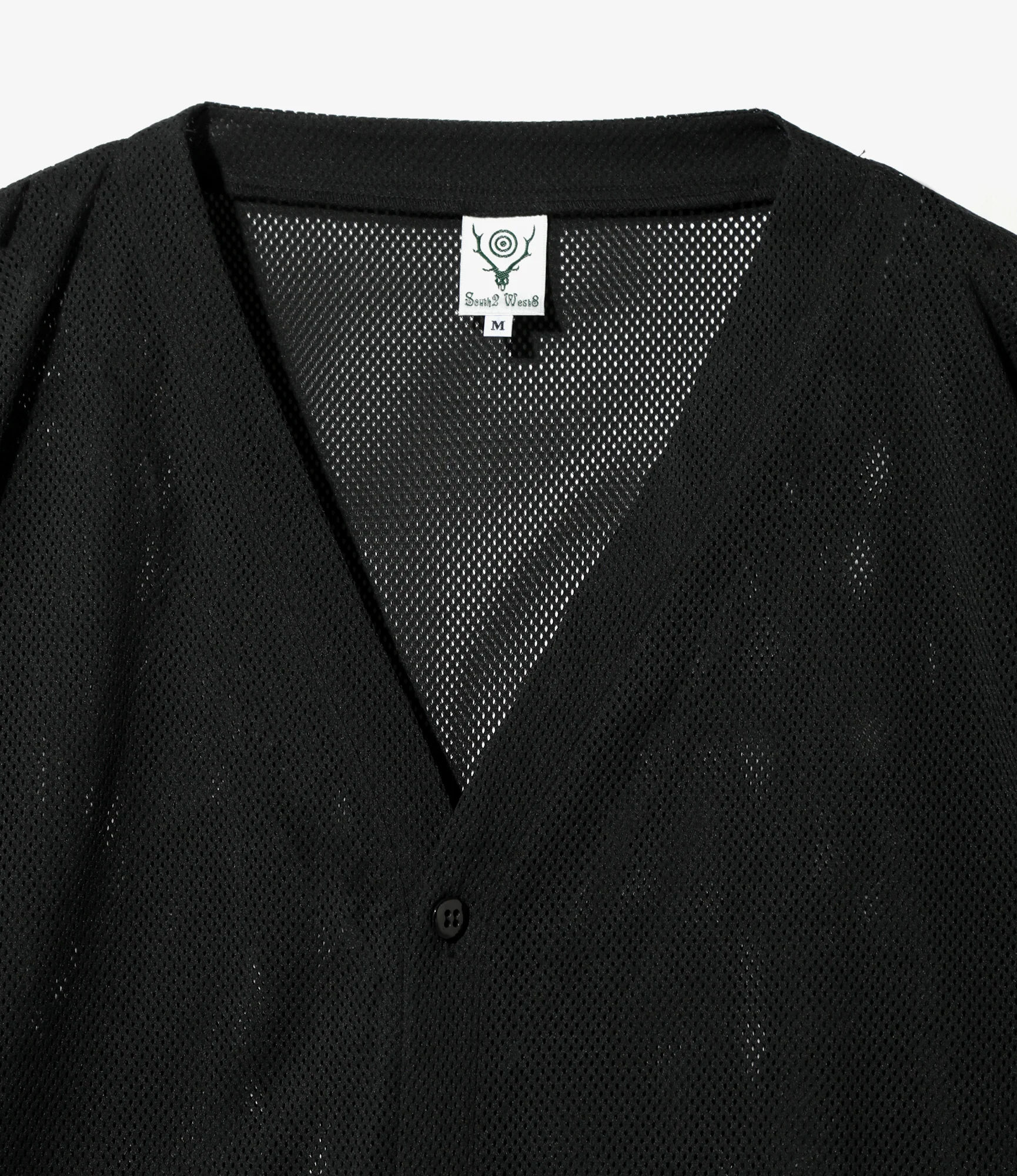 V-Neck Cardigan - Black - Knit Mesh - Image 2