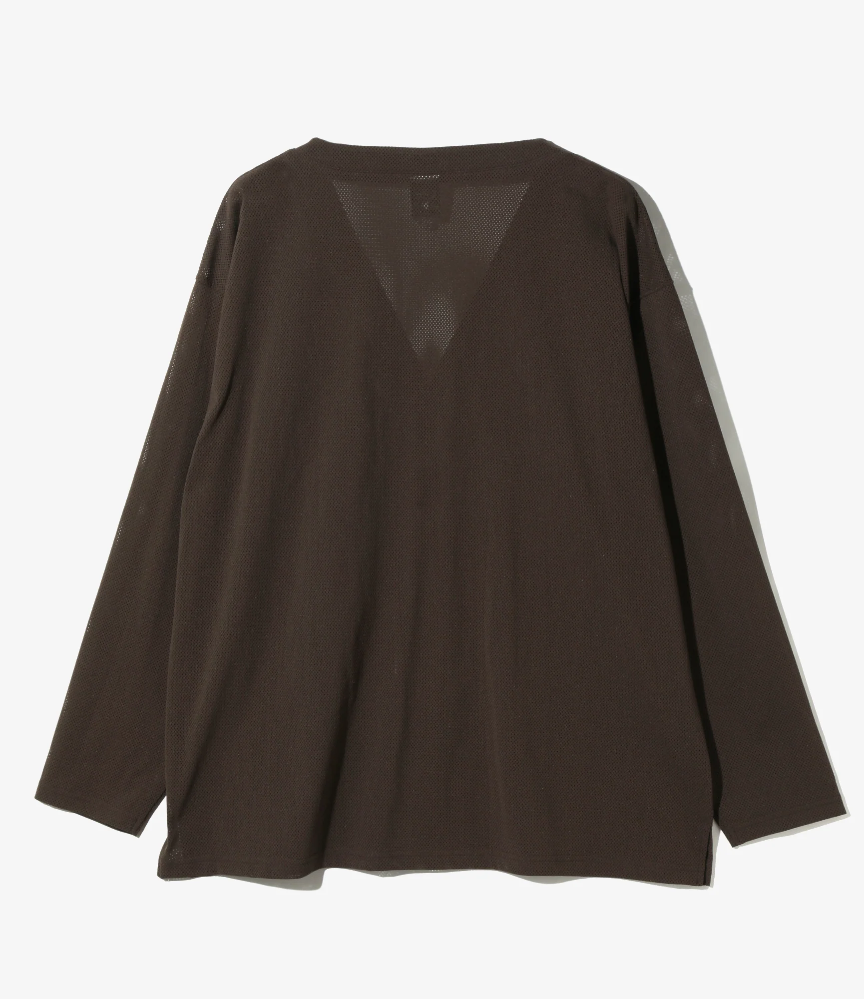 V-Neck Cardigan - Dk. Brown - Knit Mesh - Image 4