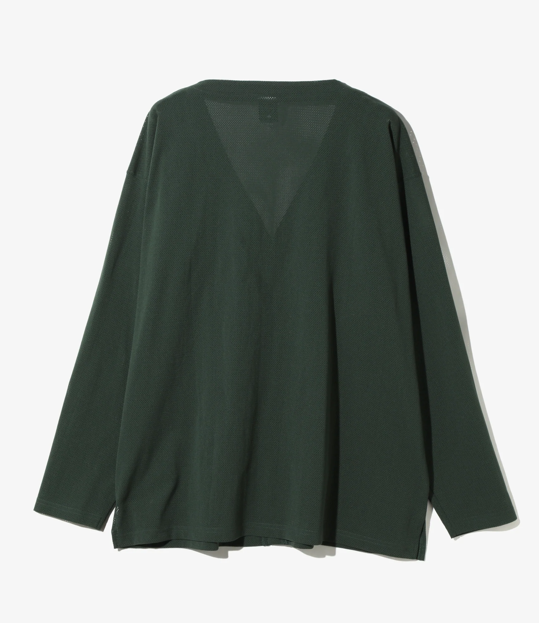 V-Neck Cardigan - Dk. Green - Knit Mesh - Image 4