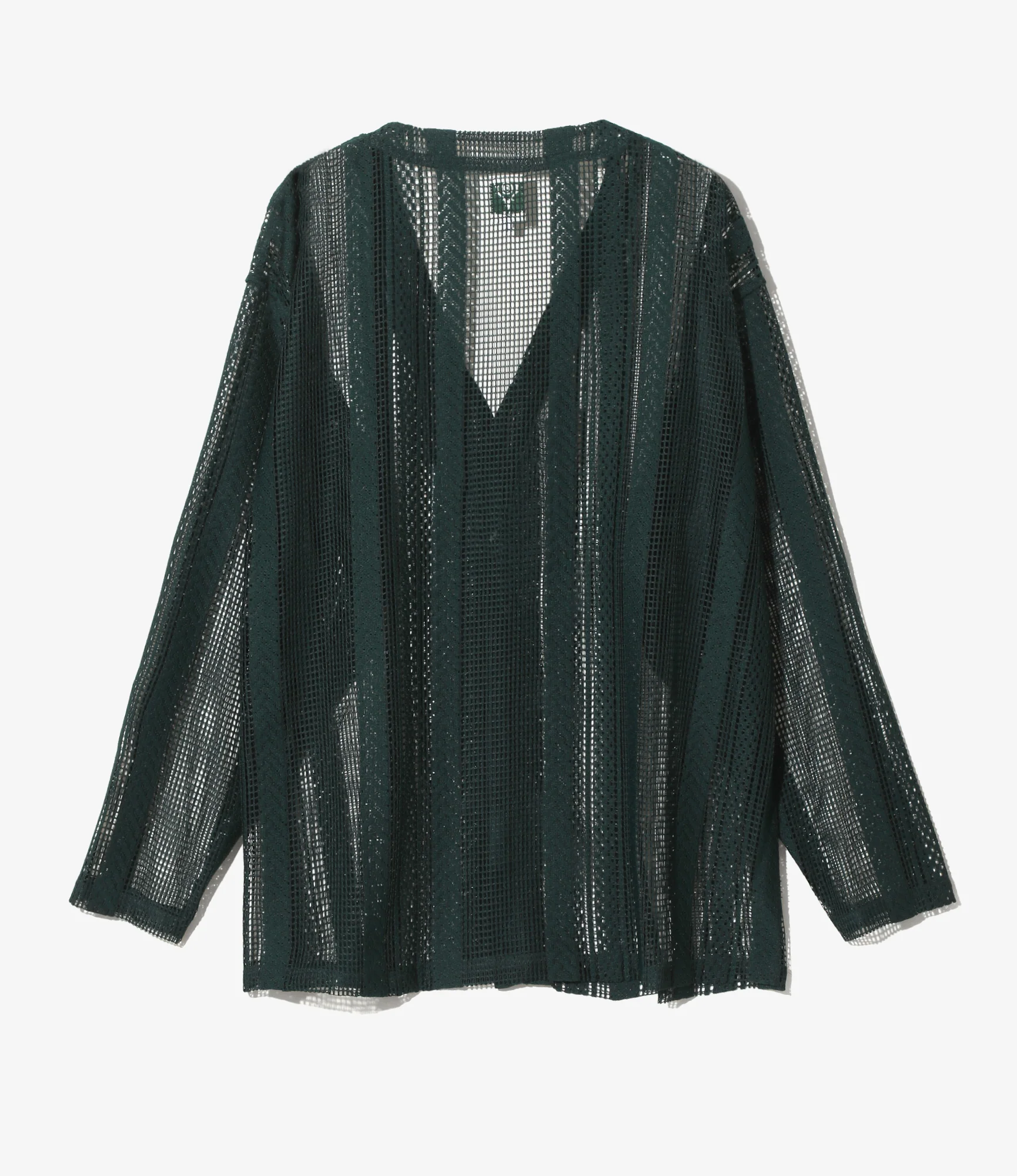 V-Neck Cardigan - Green - Poly Lace Jq. - Image 3