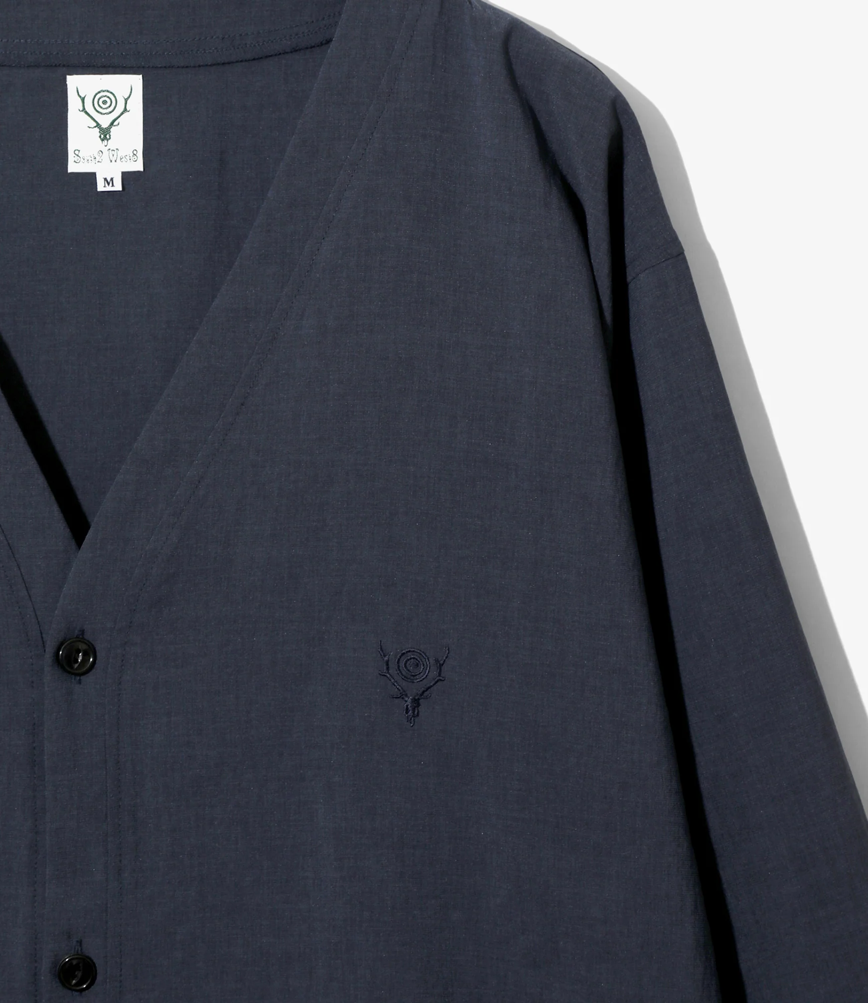 V-Neck Cardigan - Navy - Poly Oxford - Image 2