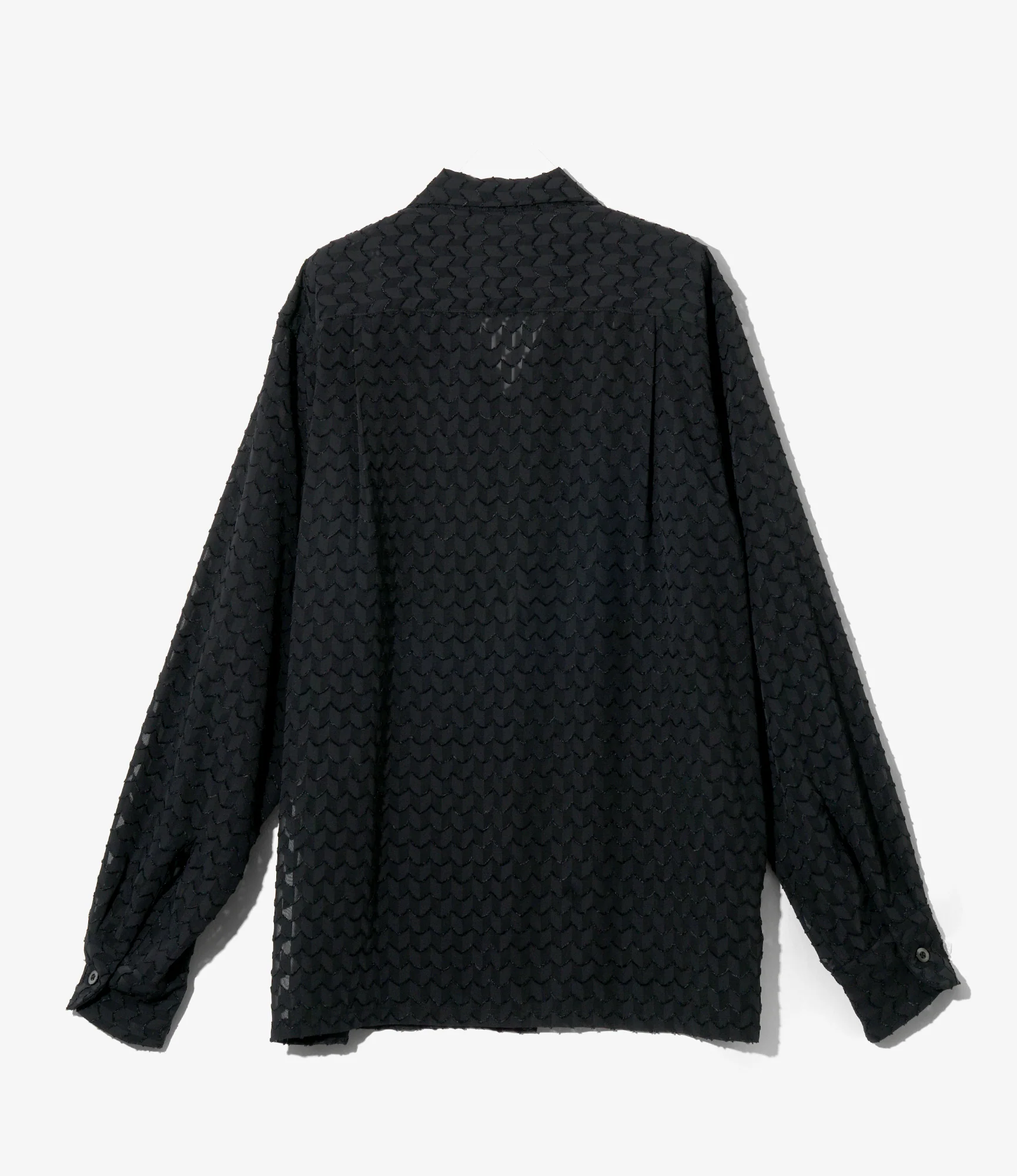 Women's 6 Pocket Shirt - Black - Poly Chiffon Cut Jq - Image 3