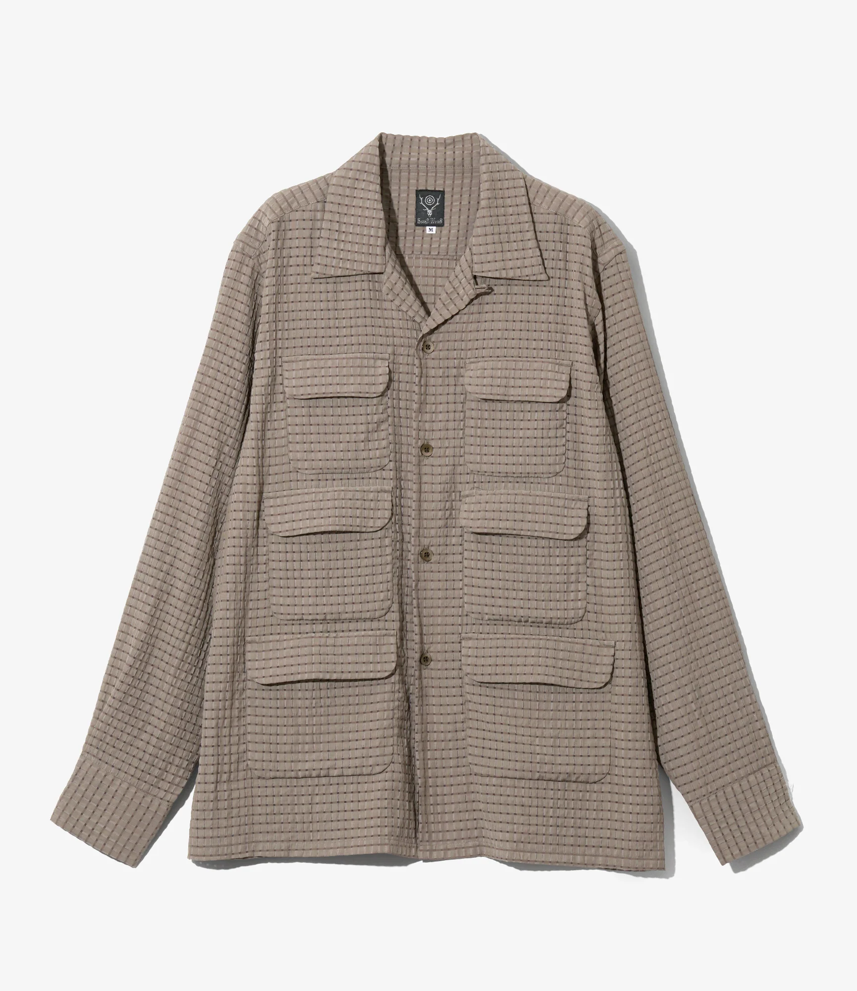 Women's 6 Pocket Shirt - Brown - RA/PE/N Dobby