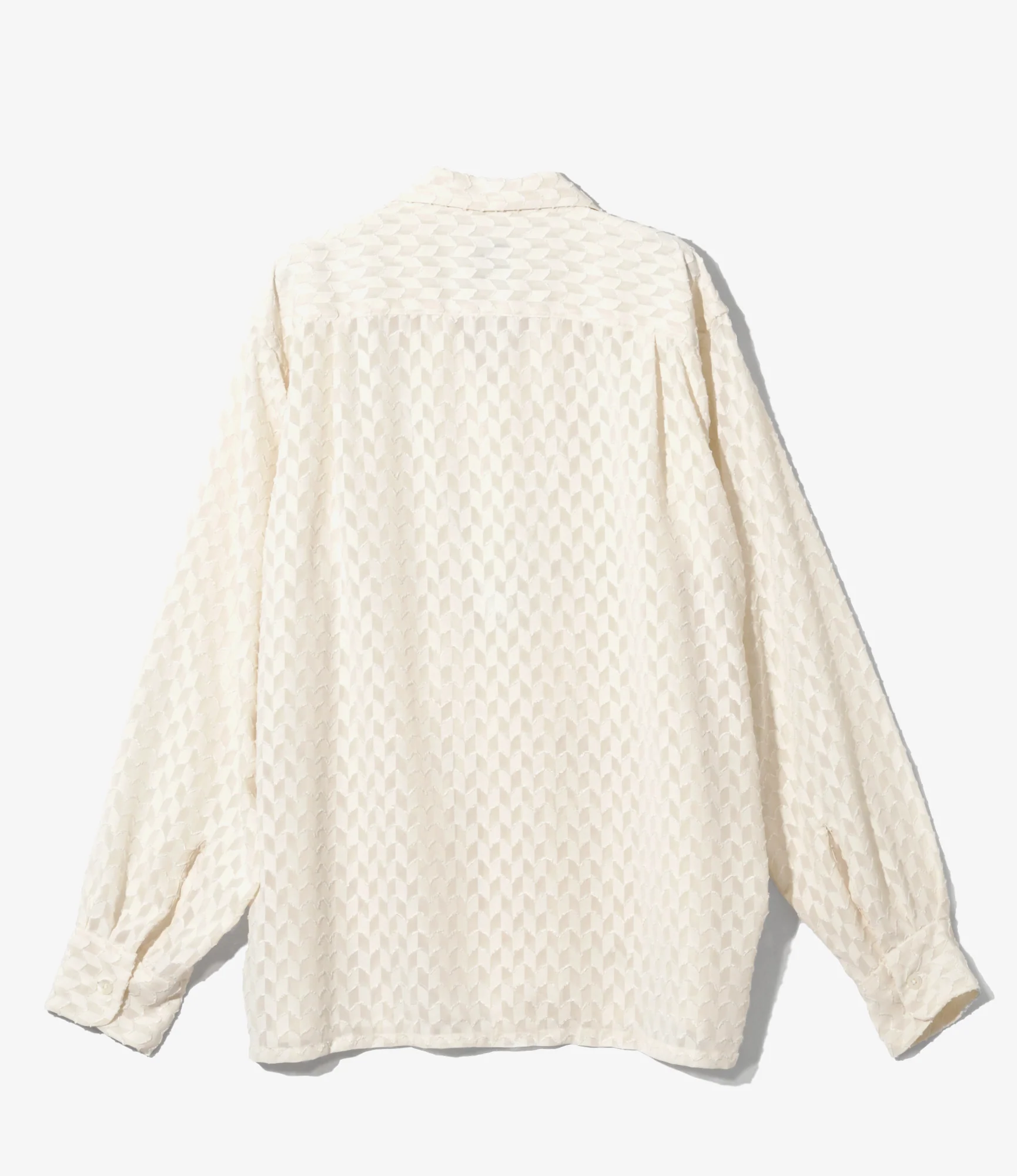 Women's 6 Pocket Shirt - Ivory - Poly Chiffon Cut Jq - Image 3