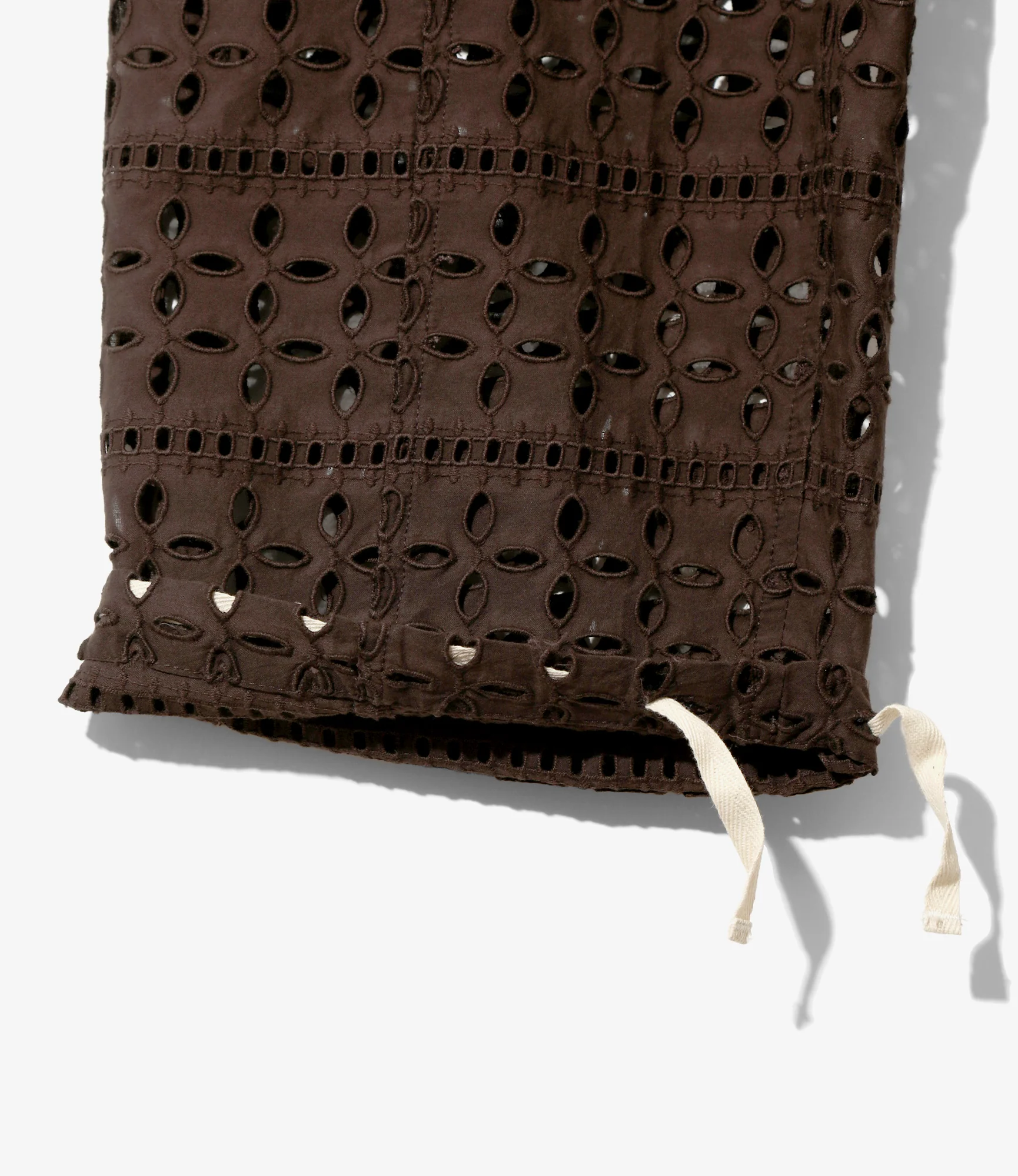 Women's Army String Pant - Dk.Brown - Cutwork Embroidery - Image 3