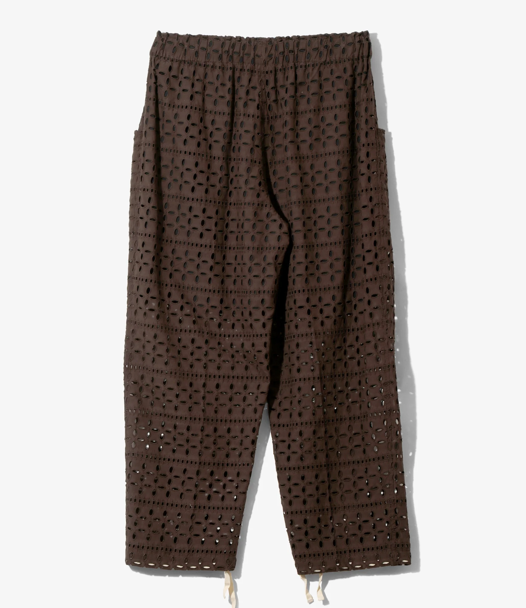 Women's Army String Pant - Dk.Brown - Cutwork Embroidery - Image 4