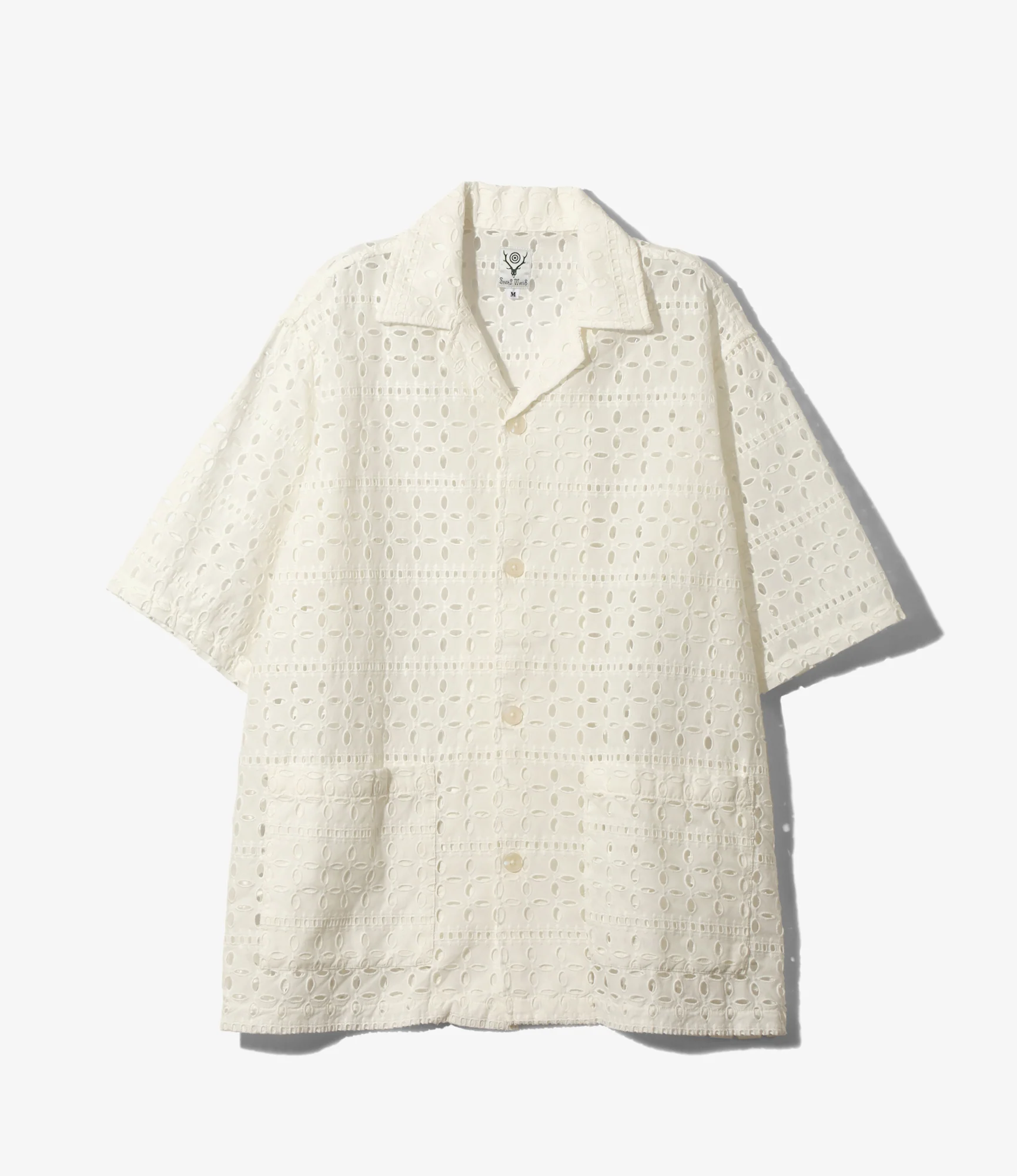 Women's Cabana Shirt - White - Cutwork Embroidery