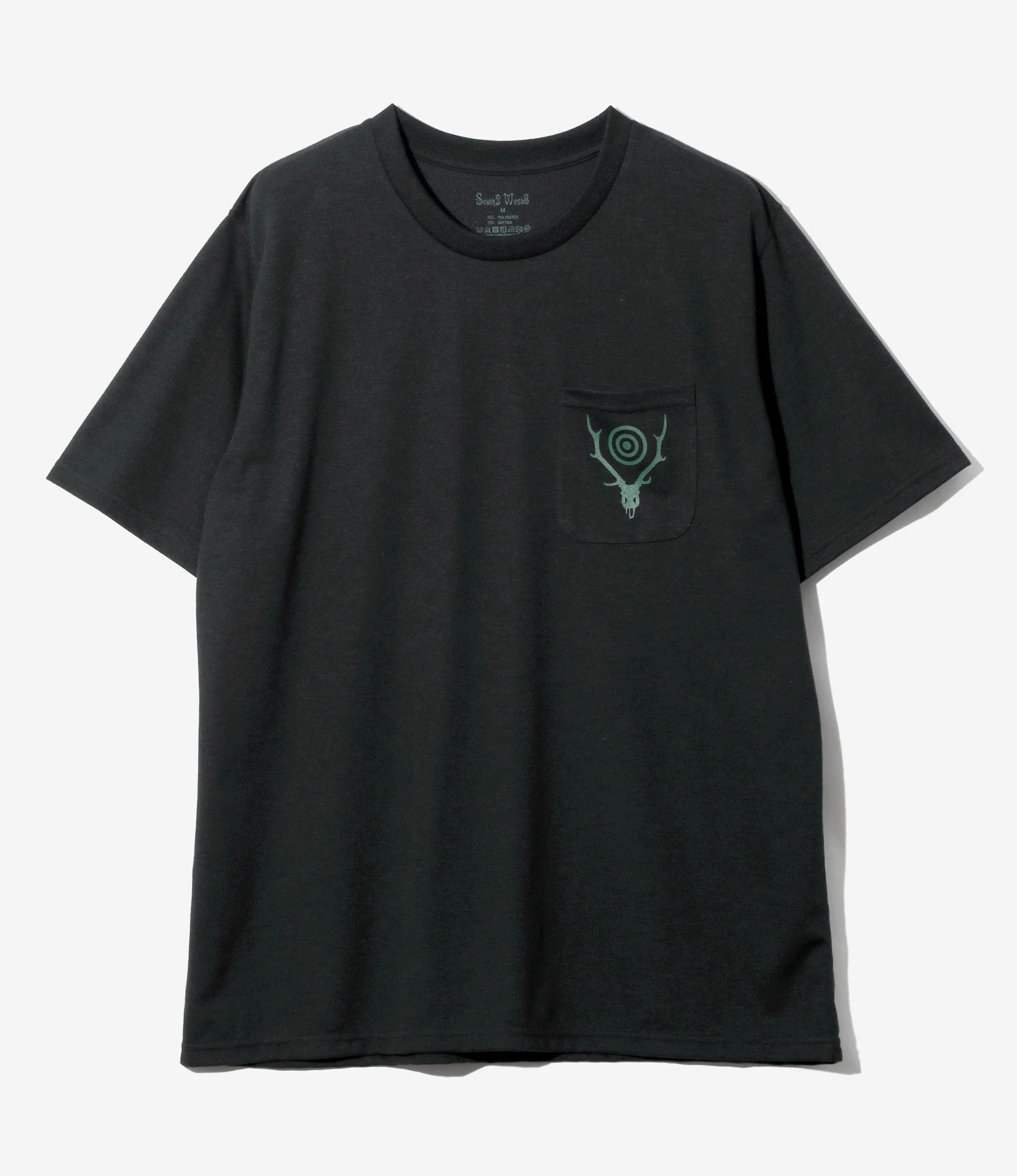 Women's S/S Round Pocket Tee - Black - Circle Horn