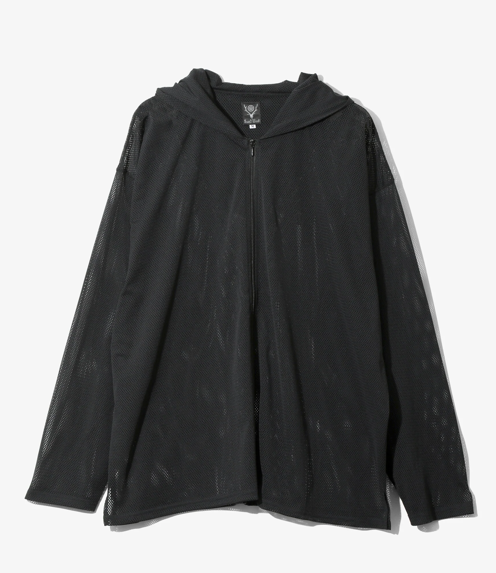 Zipped Hoody - Black - Knit Mesh