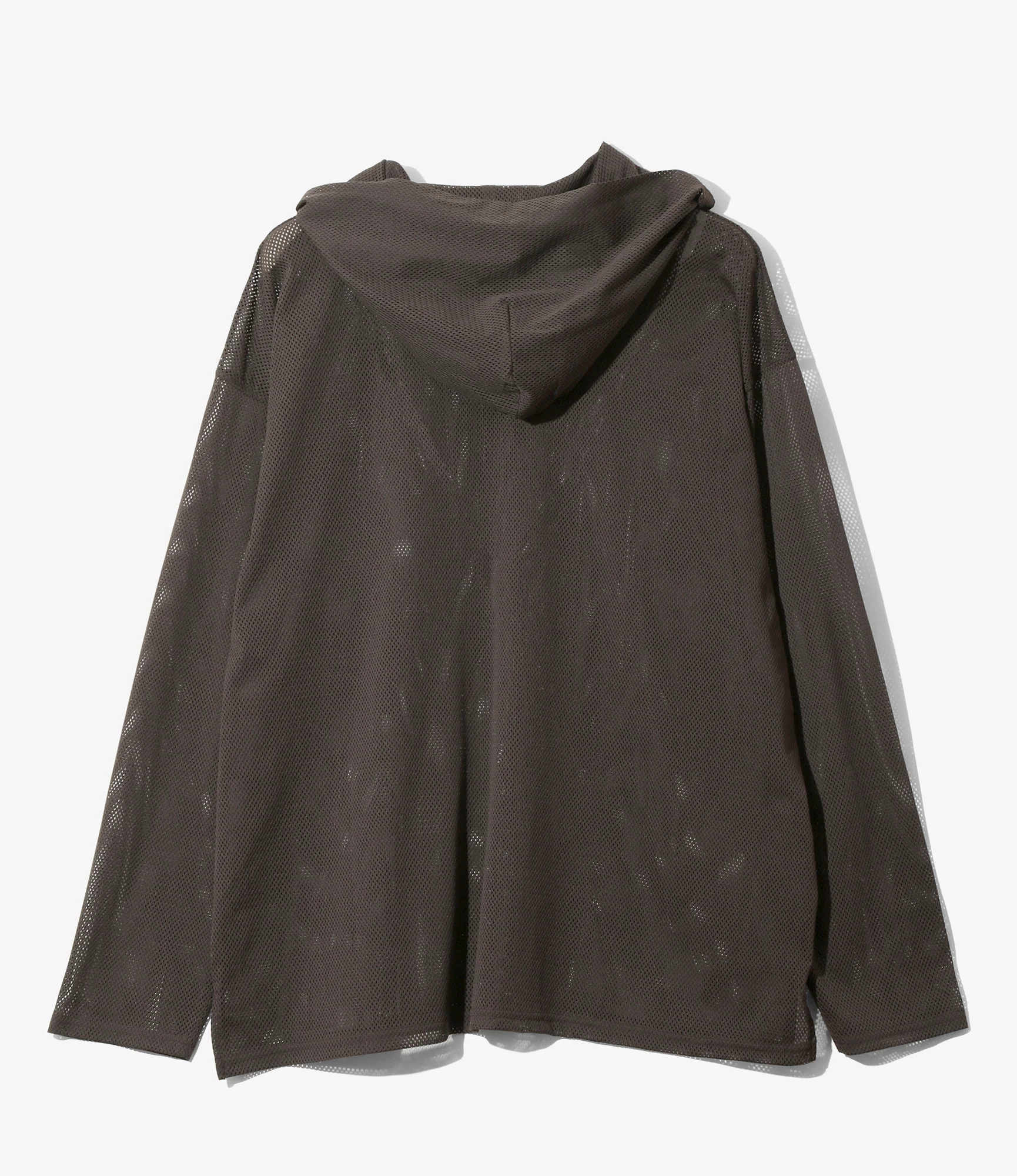 Zipped Hoody - Dk.Brown - Knit Mesh - Image 3