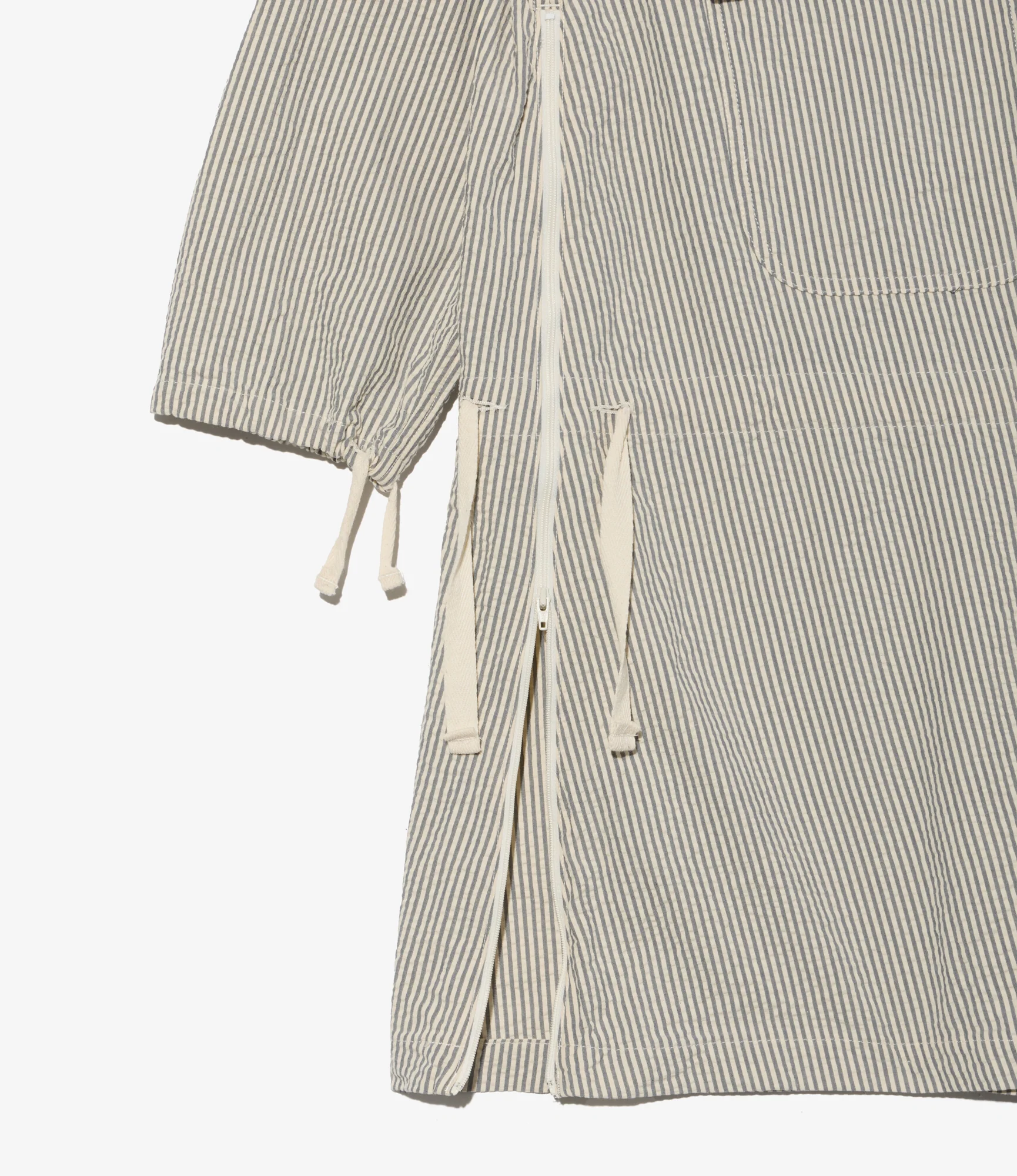 Binocular Dress - Navy/Natural Cotton Seersucker - Image 3