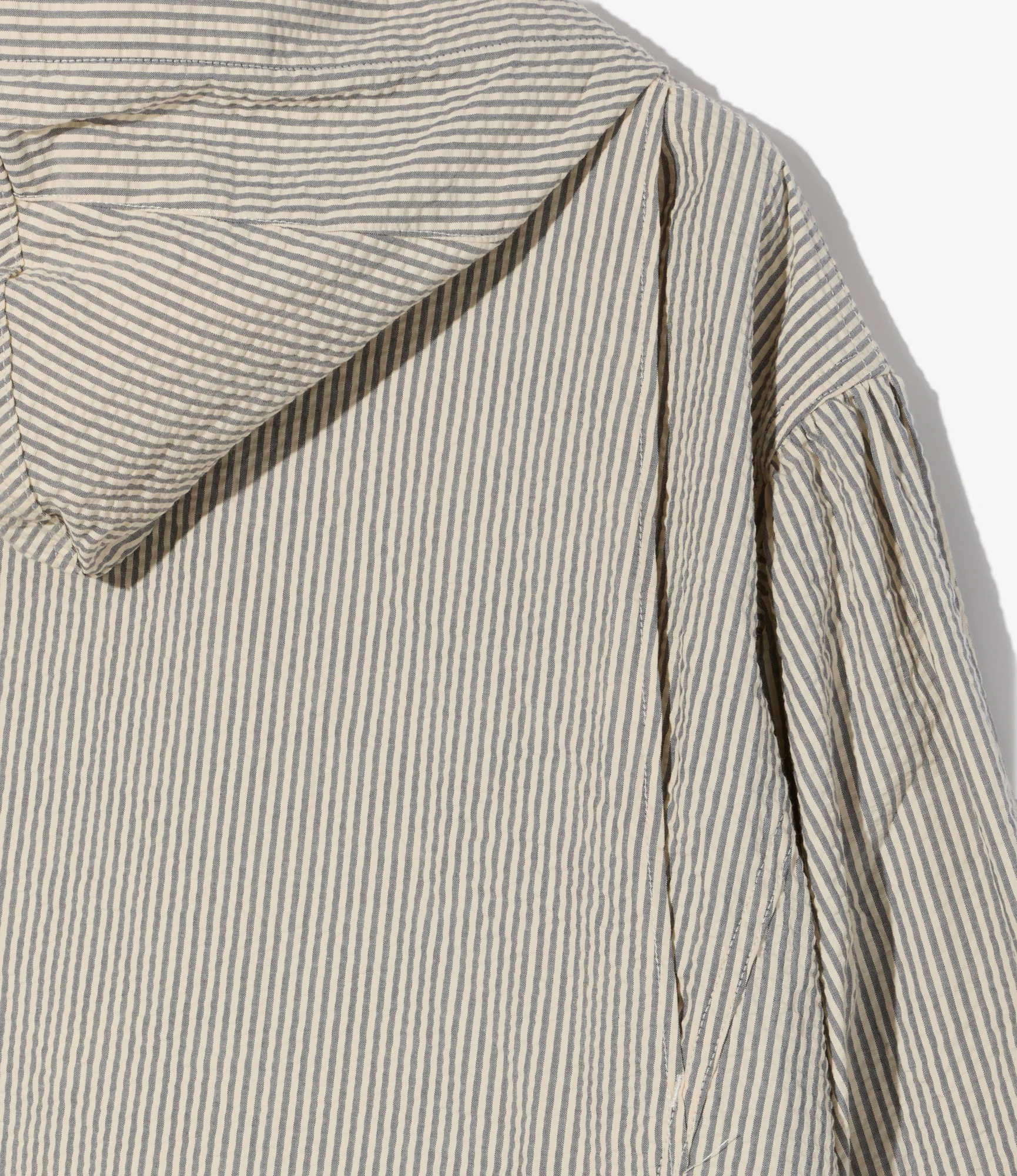 Hooded Field Dress - Navy/Natural Cotton Seersucker - Image 3