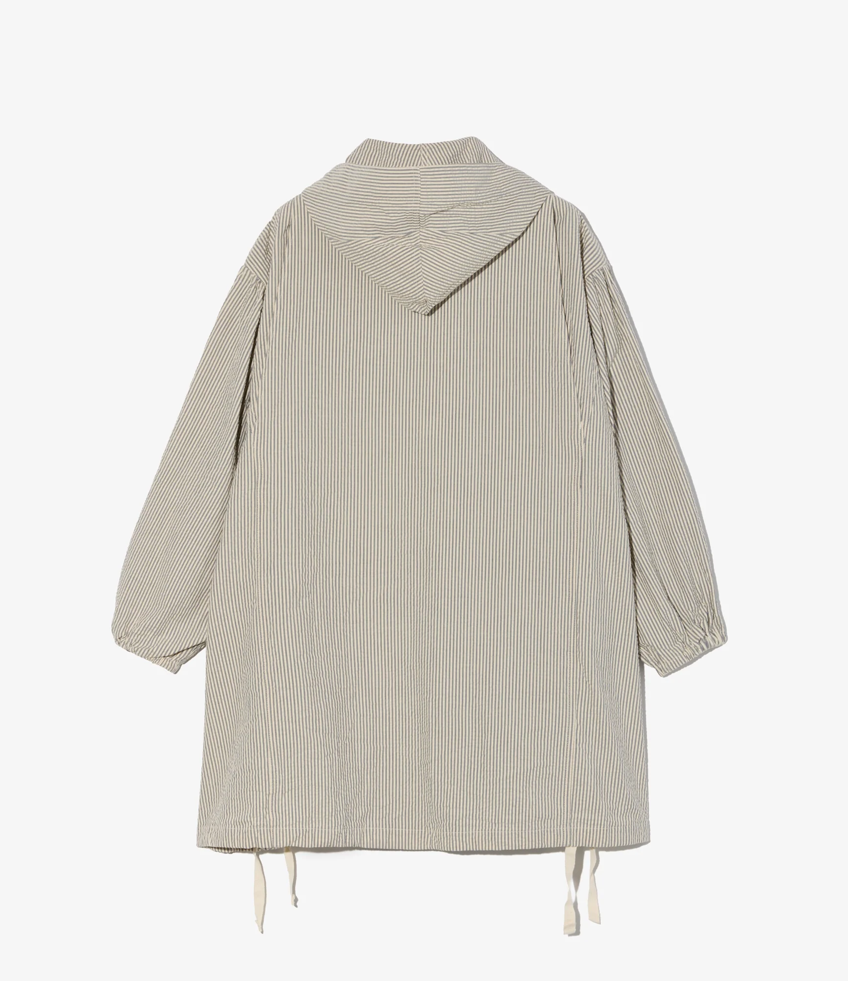 Hooded Field Dress - Navy/Natural Cotton Seersucker - Image 4