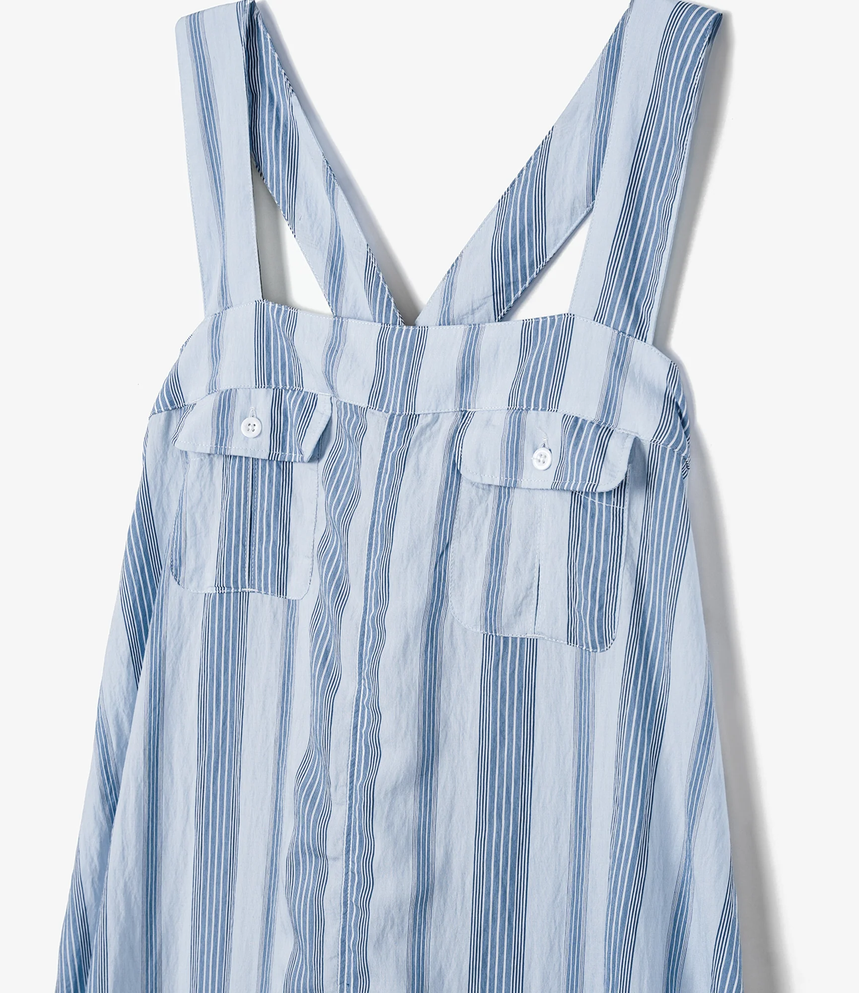 Women's Cinch Dress - Lt. Blue Wide Stripe - Image 3