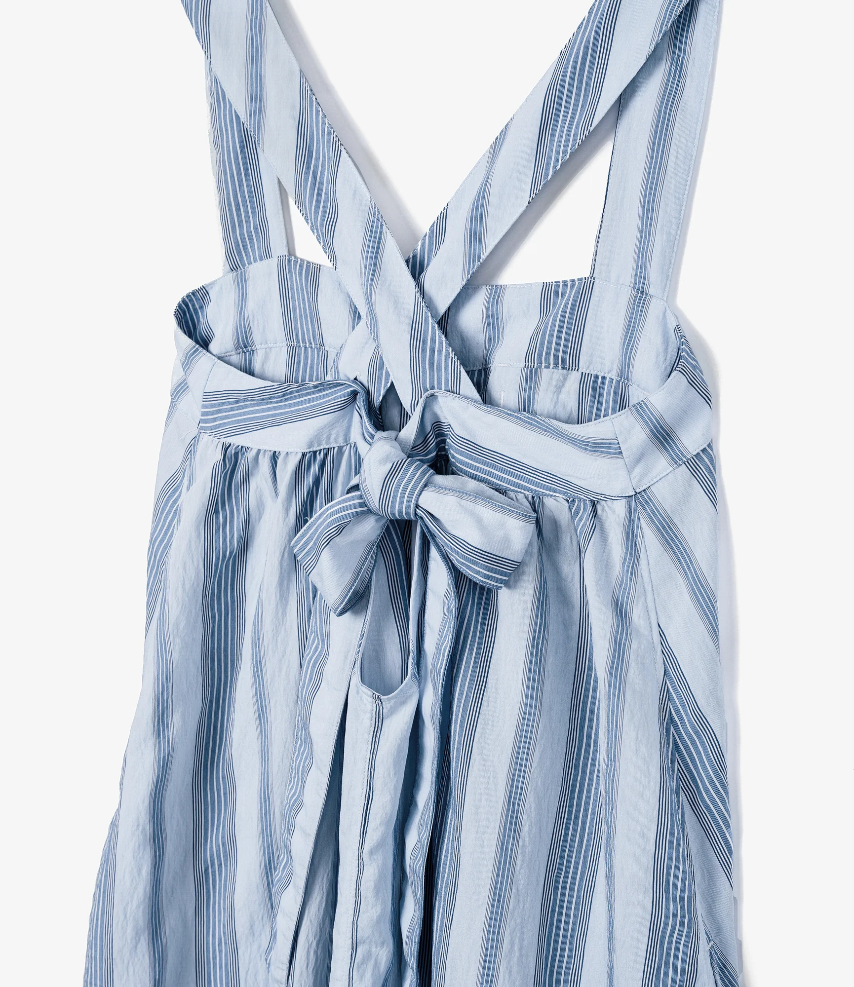 Women's Cinch Dress - Lt. Blue Wide Stripe - Image 4