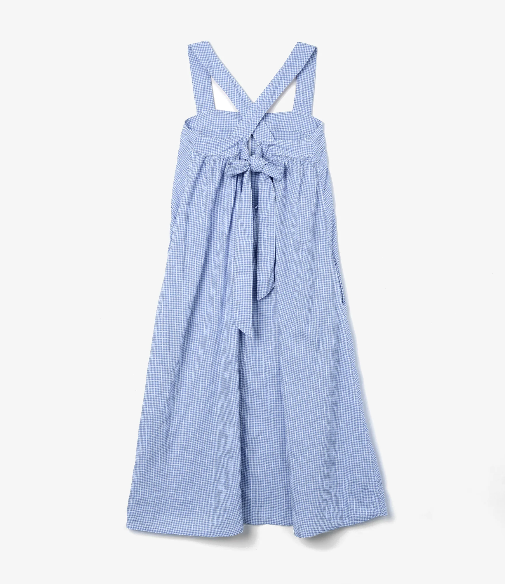 Women's Cinch Dress - Lt. Blue Windowpane Gingham - Image 2