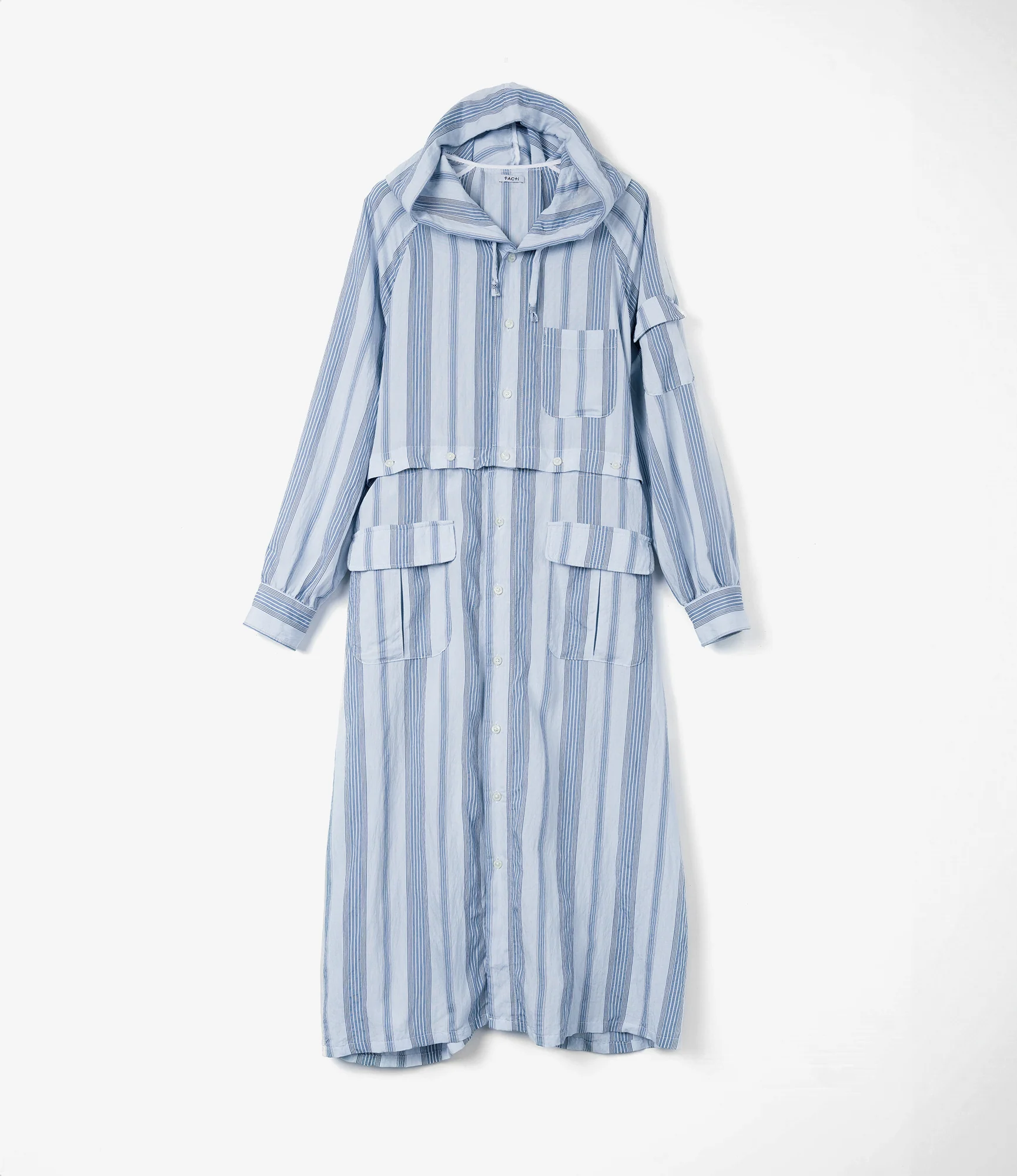 Women's Shifting Dress - Lt. Blue Wide Stripe