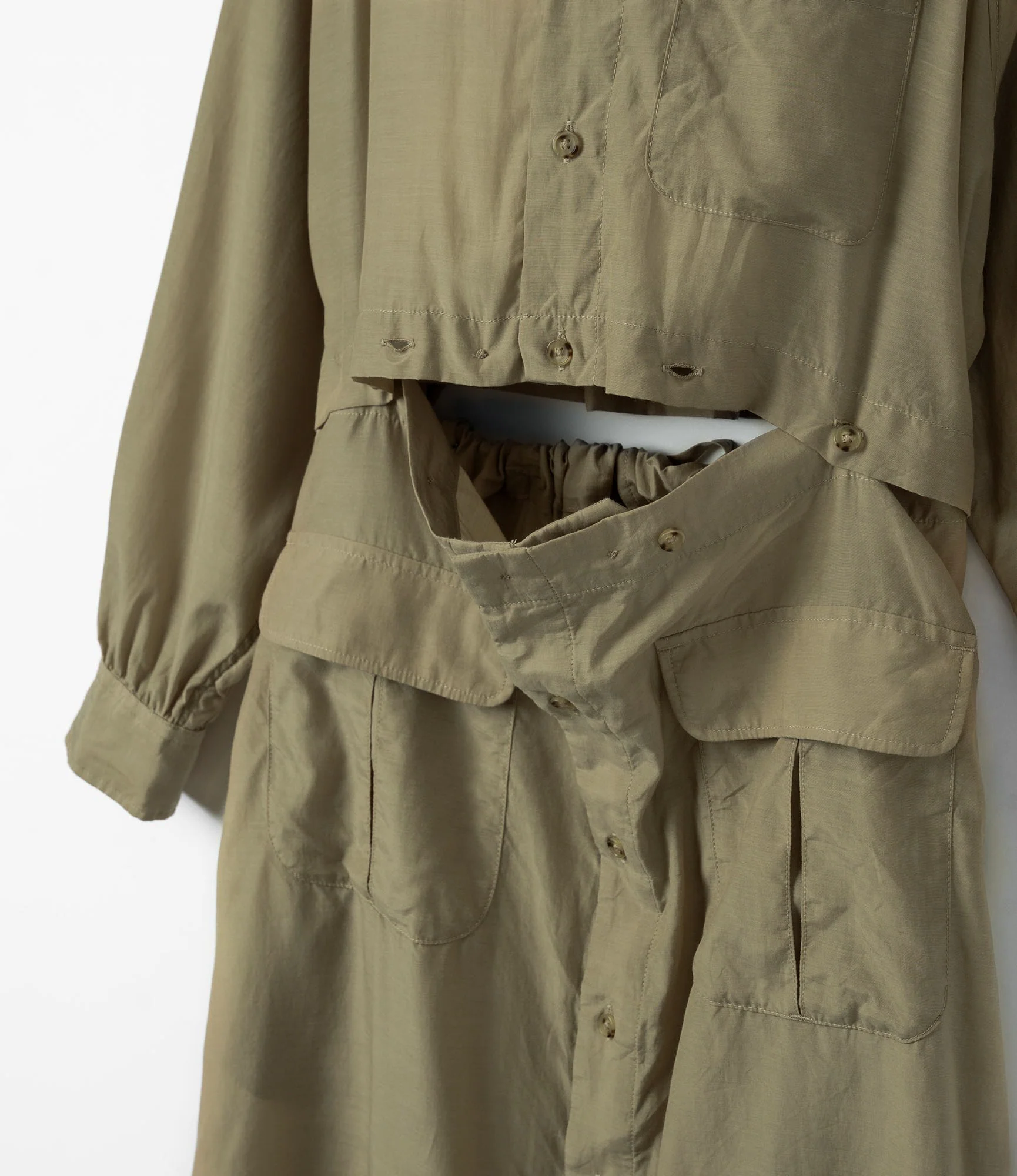 Women's Shifting Dress - Khaki Sheer Cupro - Image 3