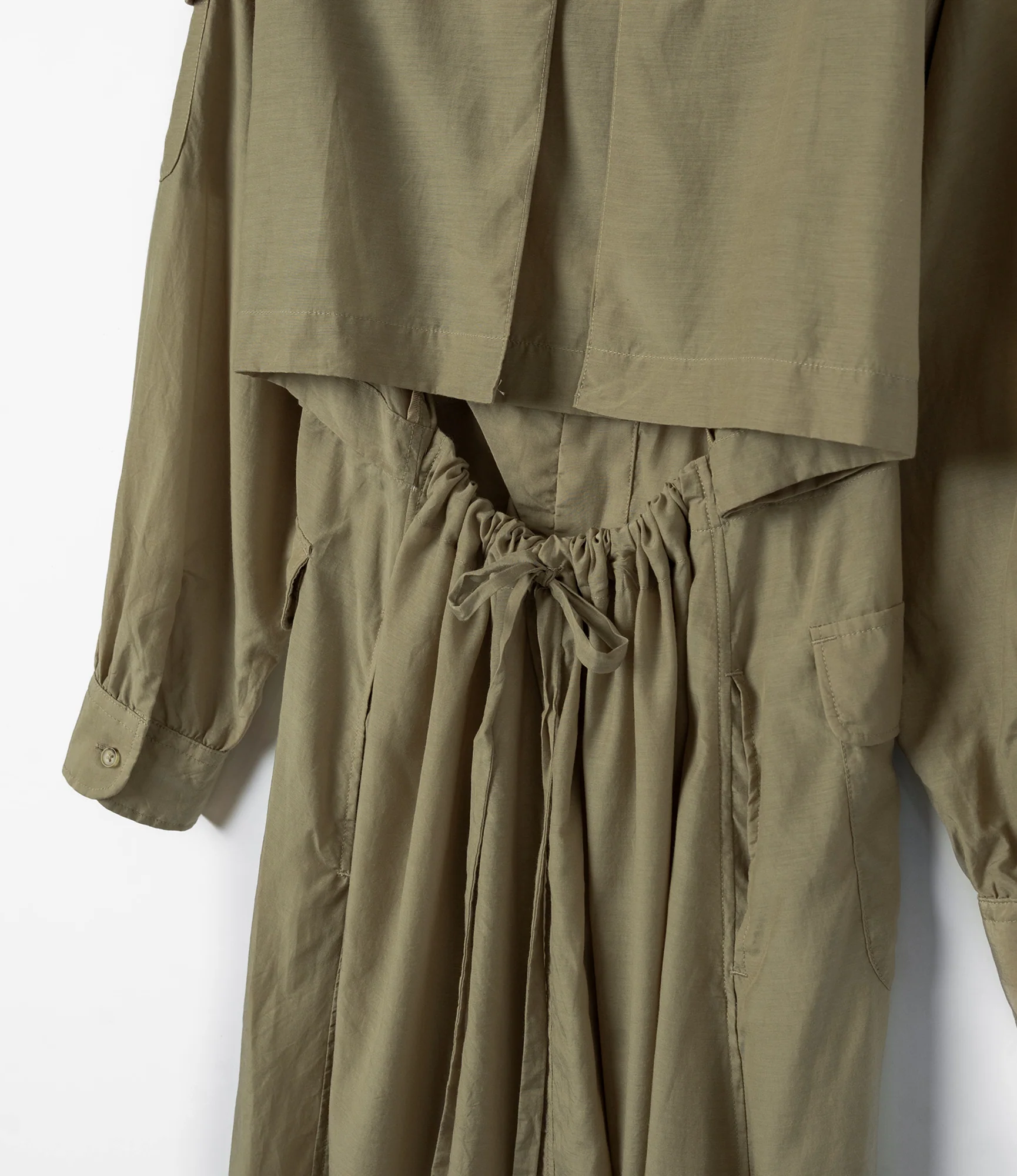 Women's Shifting Dress - Khaki Sheer Cupro - Image 4