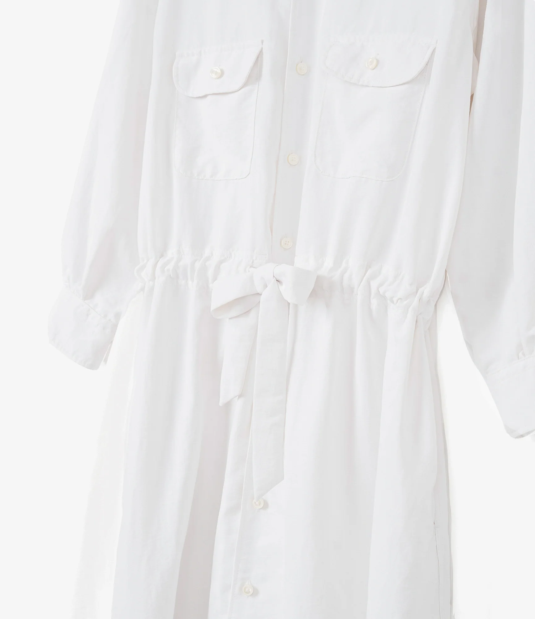 Women's The Button Down Dress - White Nylon 4ply Taslan - Image 4