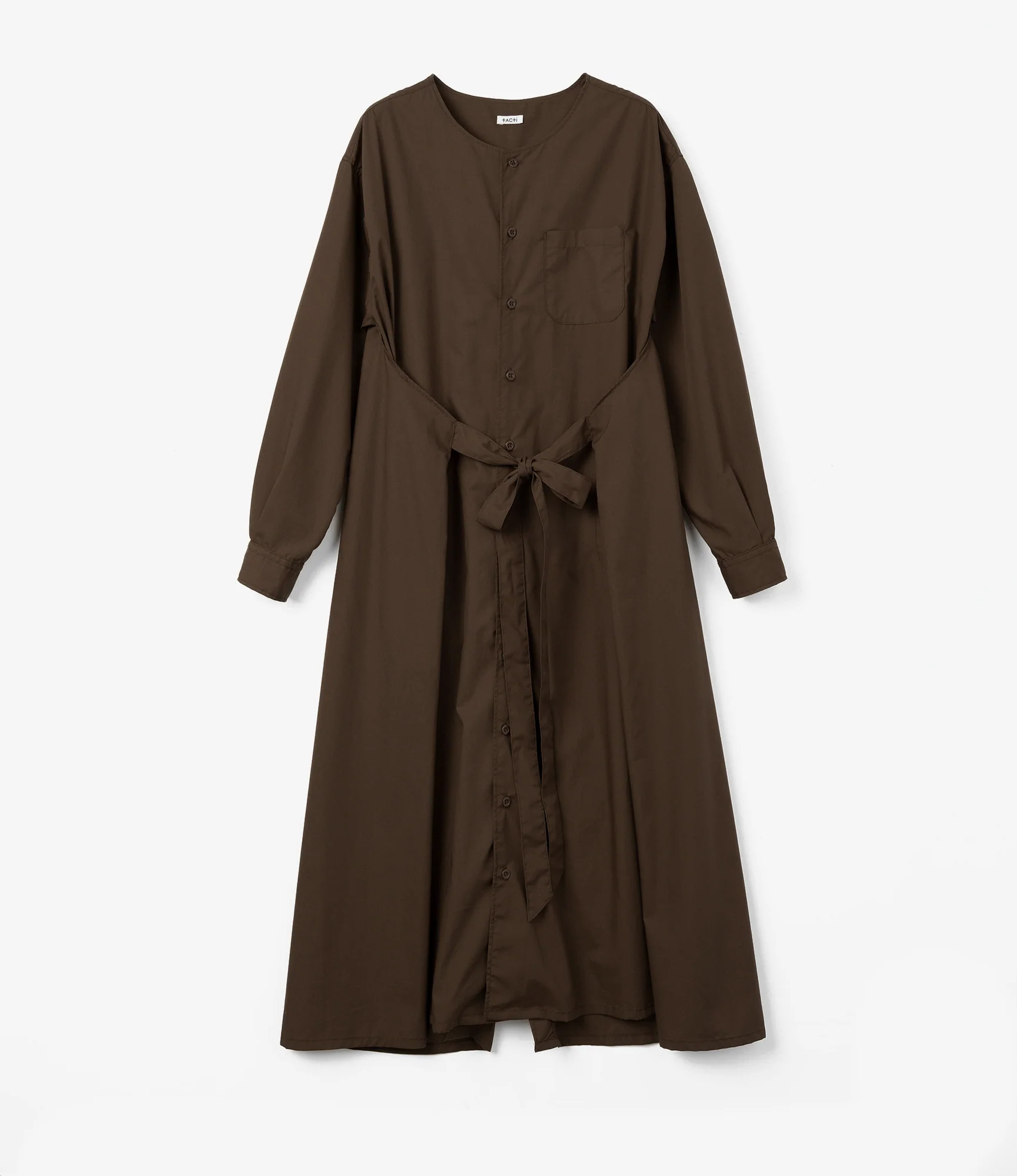 Women's Tie Dress - Brown Imperial Broadcloth - Image 2