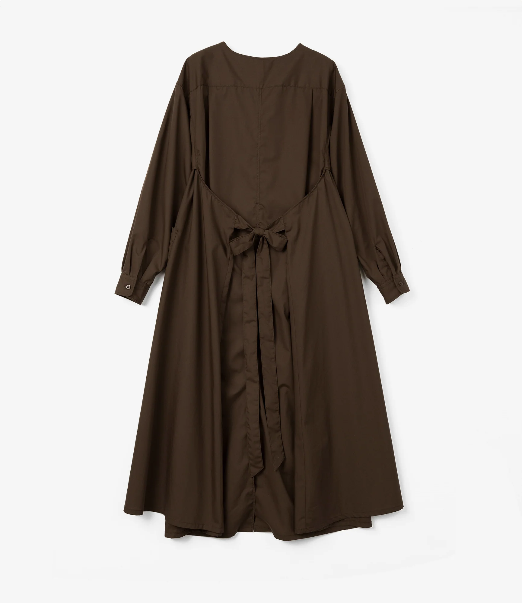 Women's Tie Dress - Brown Imperial Broadcloth - Image 4