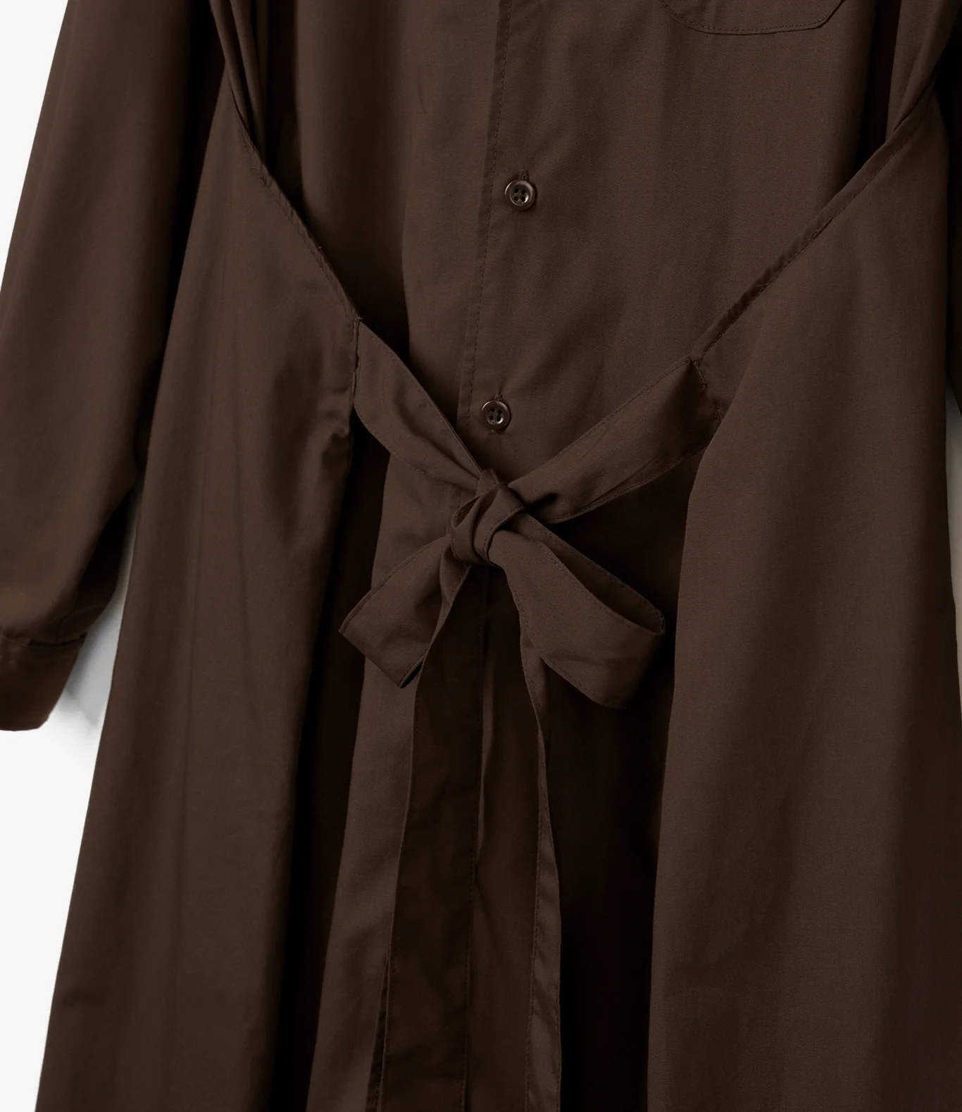 Women's Tie Dress - Brown Imperial Broadcloth - Image 5