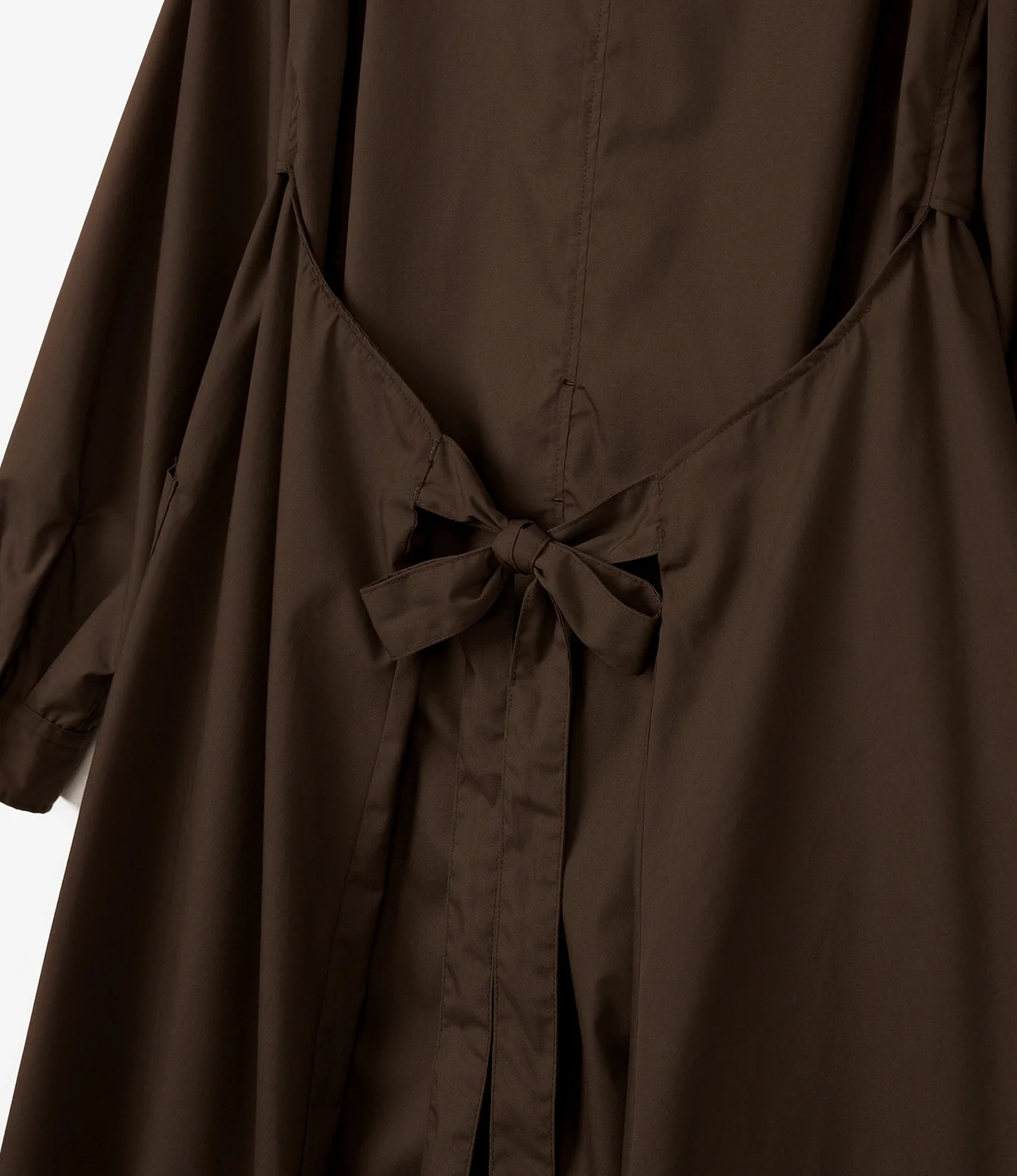 Women's Tie Dress - Brown Imperial Broadcloth - Image 6