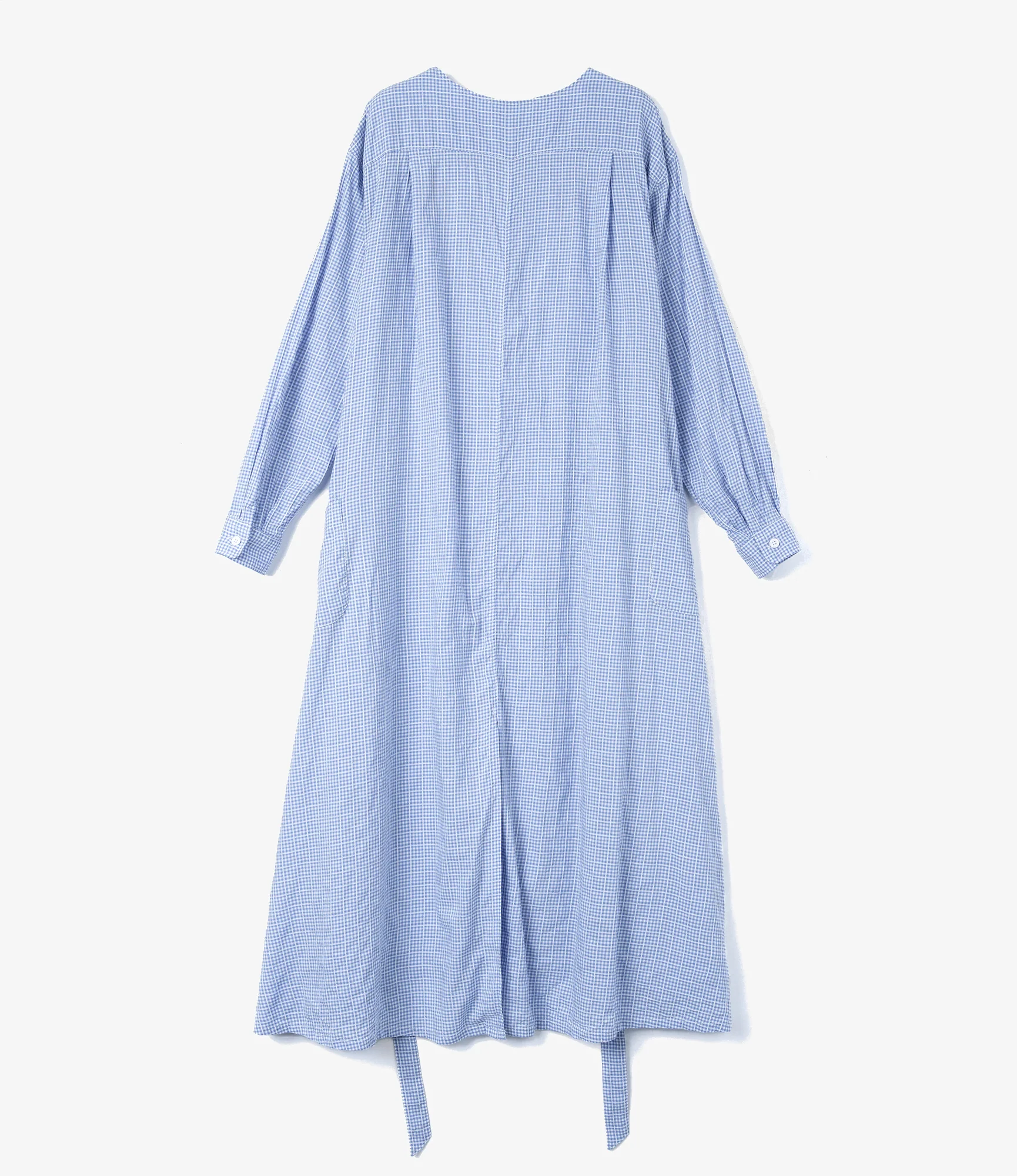 Women's Tie Dress - Lt. Blue Windowpane Gingham - Image 2