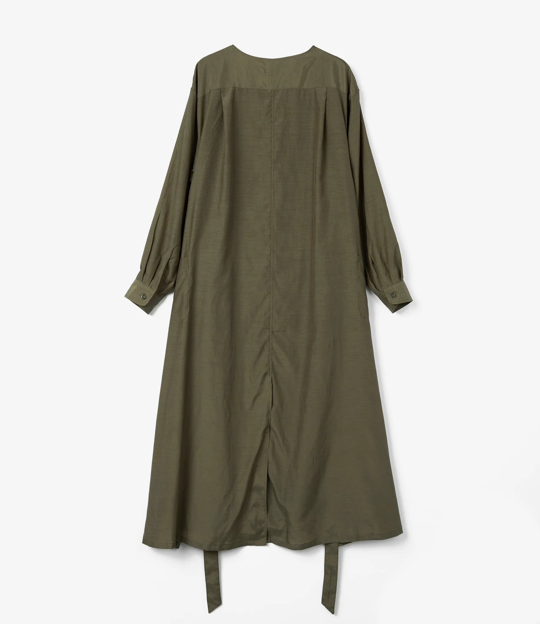Women's Tie Dress - Olive Sheer Cupro - Image 3