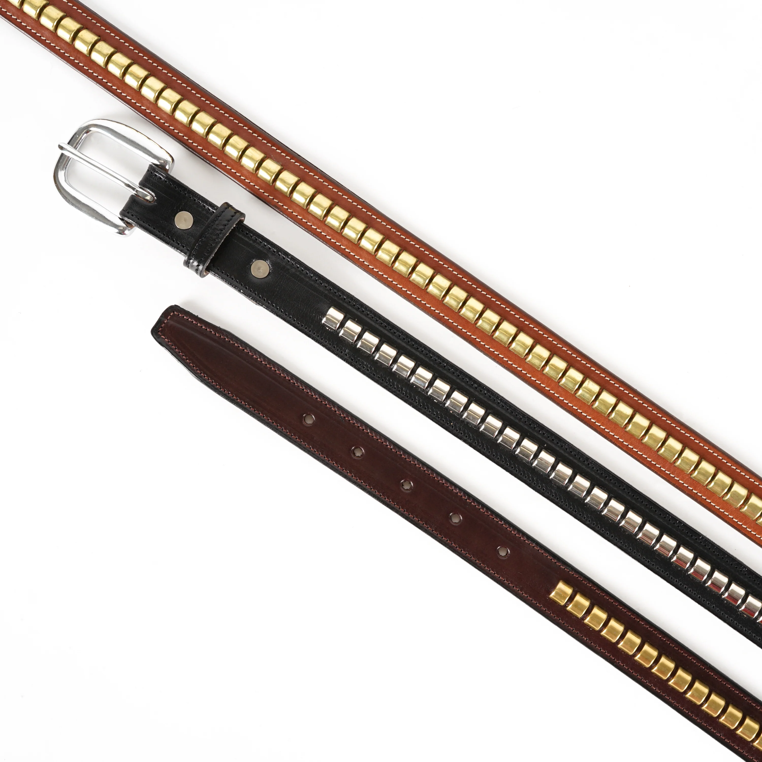 1" Clincher Belt - Oak/Brass - Image 3