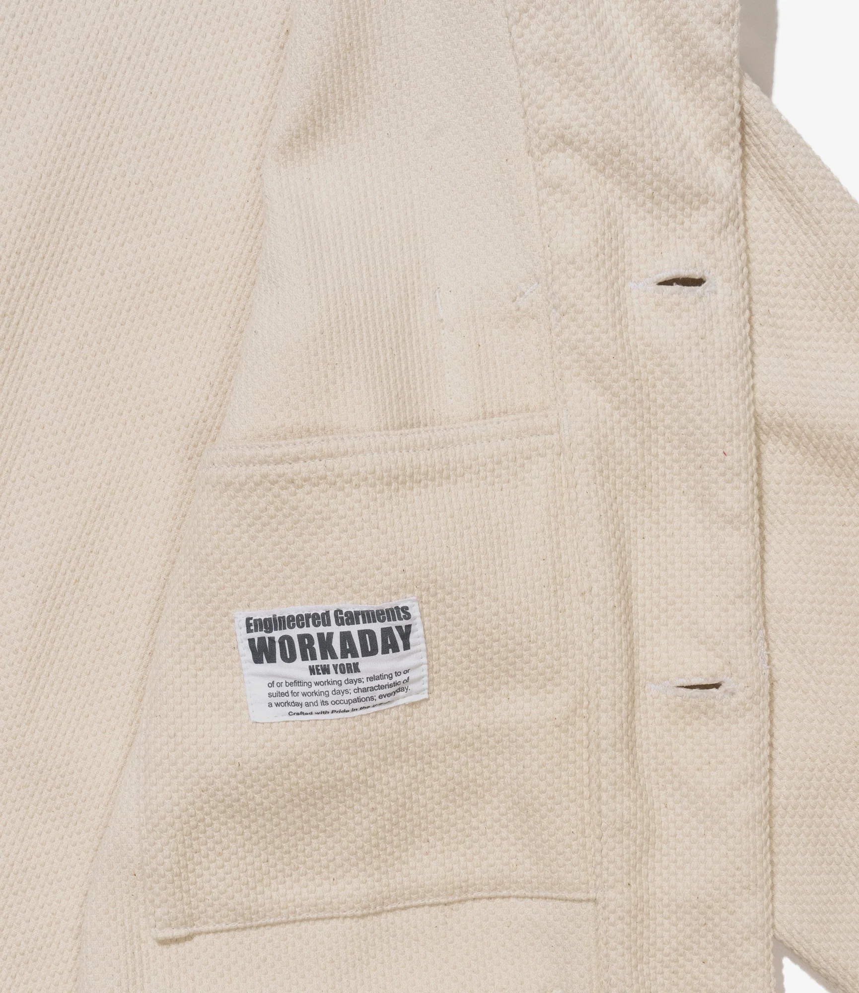 Utility Jacket - Natural Cotton Heavy Basketweave - Image 5