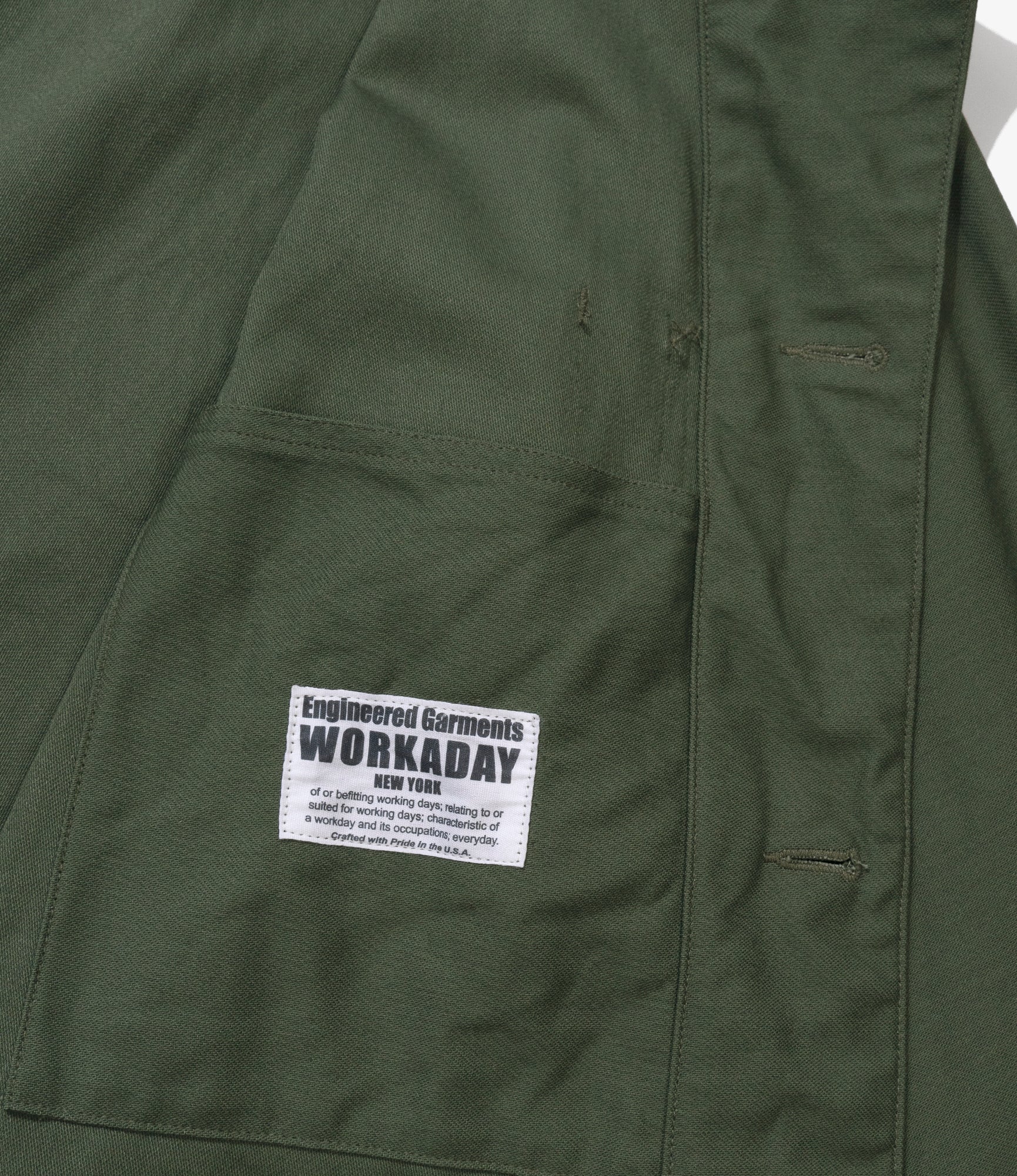 Utility Jacket - Olive Cotton Reverse Sateen - Image 5