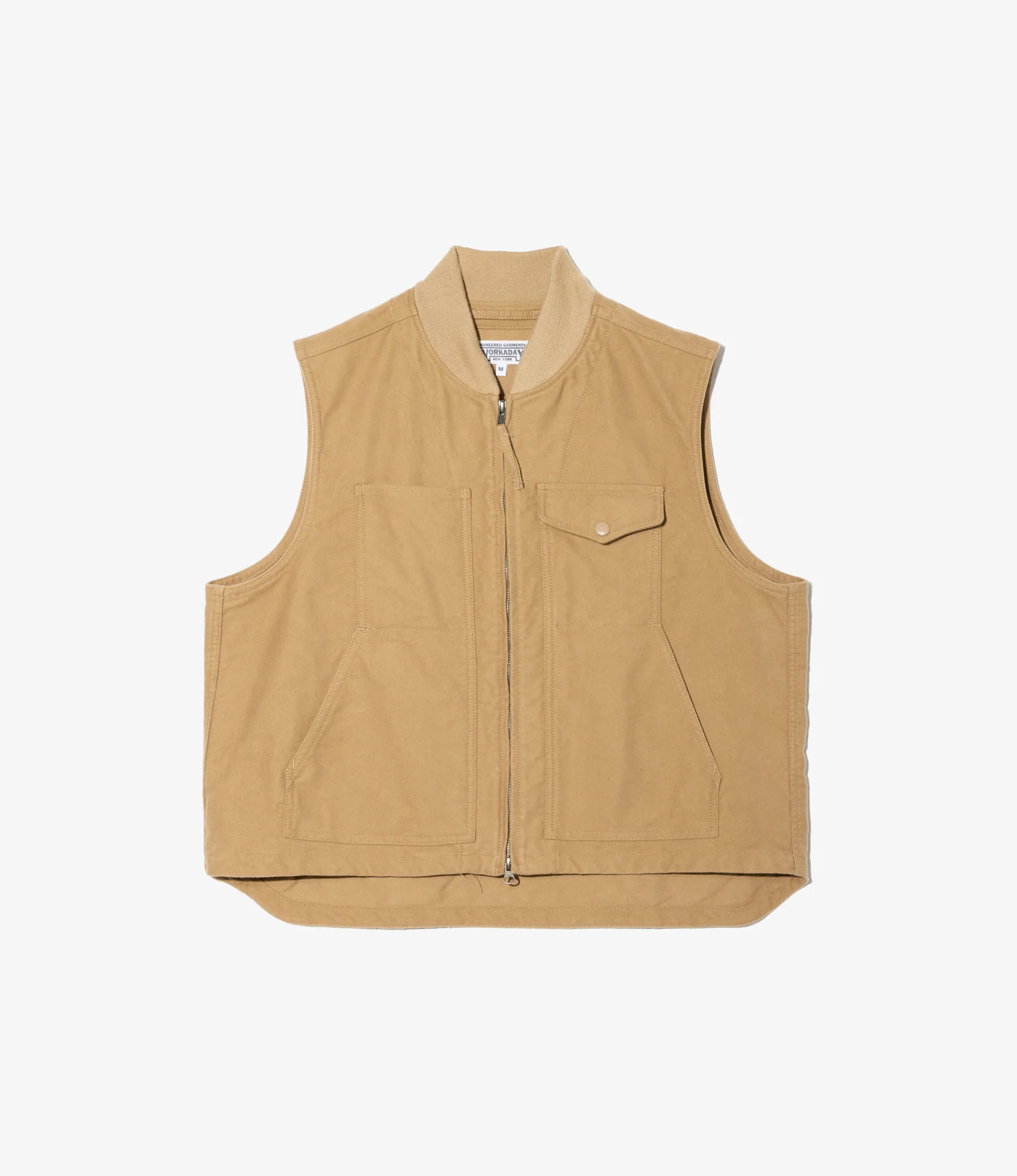 Utility Vest - Camel Cotton Moleskin