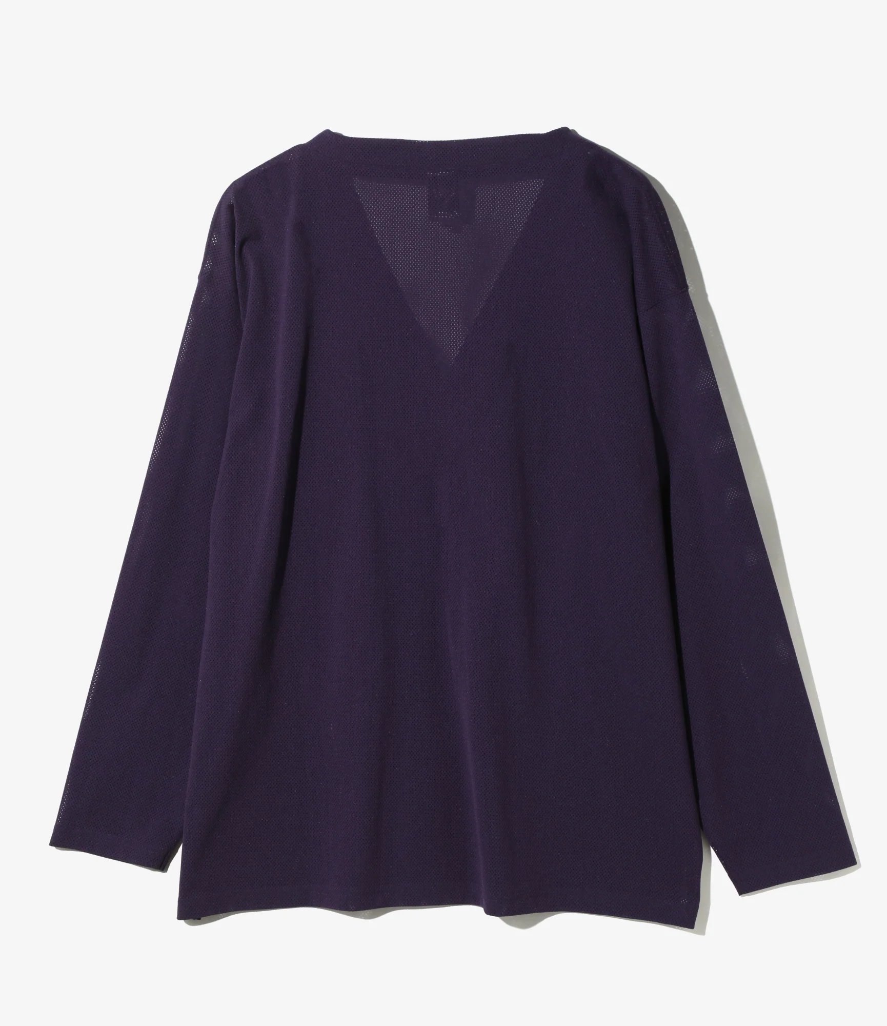 V-Neck Cardigan - Dk. Purple - Knit Mesh - Image 4