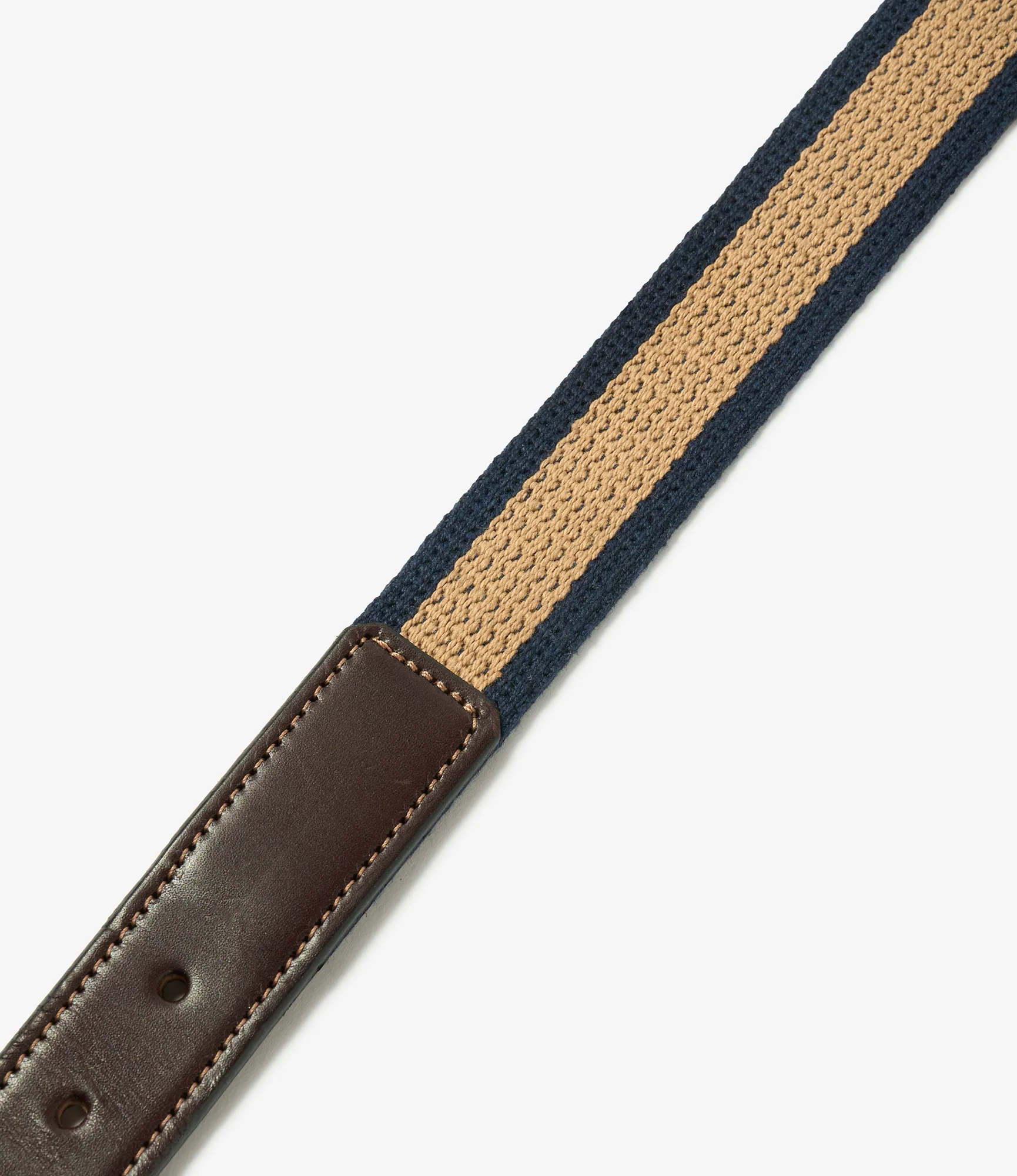 Webbing Belt - Khaki / Navy Stripe - Image 3