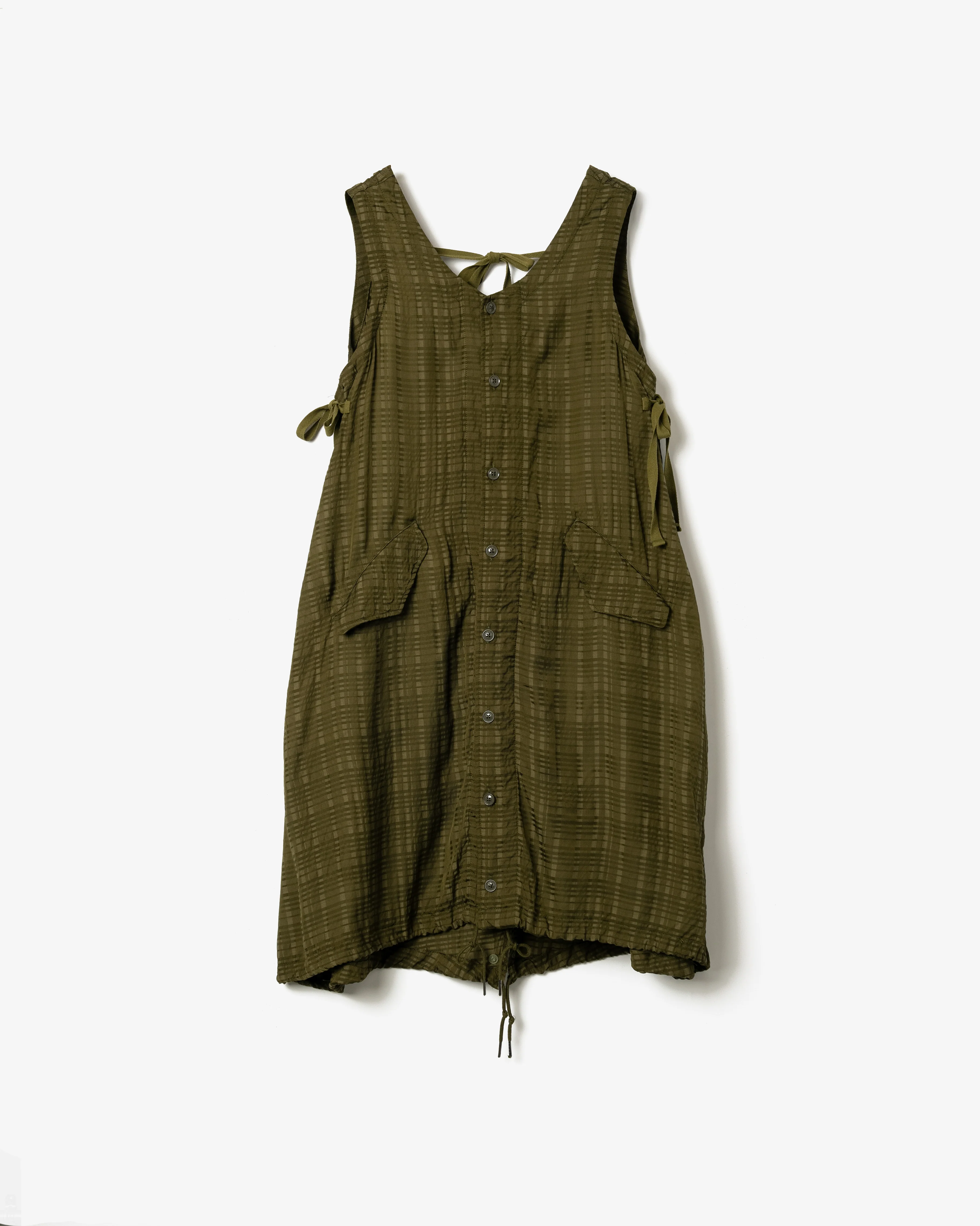 Women's M51 Dress - Olive Check Rayon Cotton - Image 4