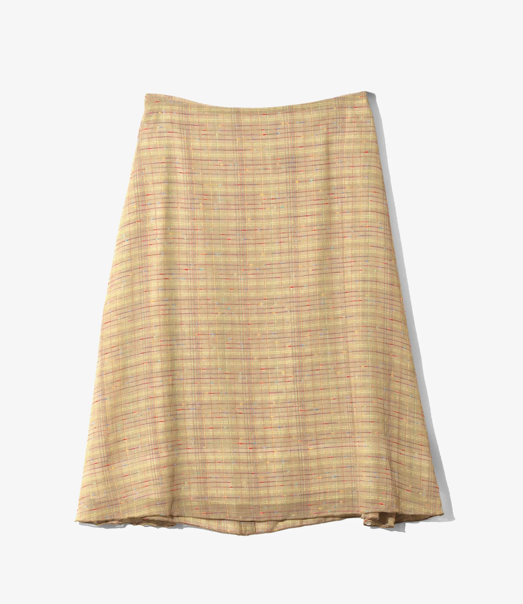 Women's Semi-Flair Skirt - Taupe - Ring Knot Plaid