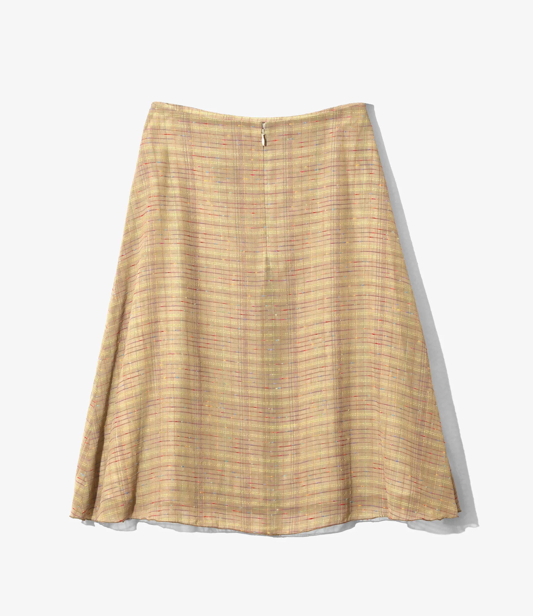 Women's Semi-Flair Skirt - Taupe - Ring Knot Plaid - Image 2