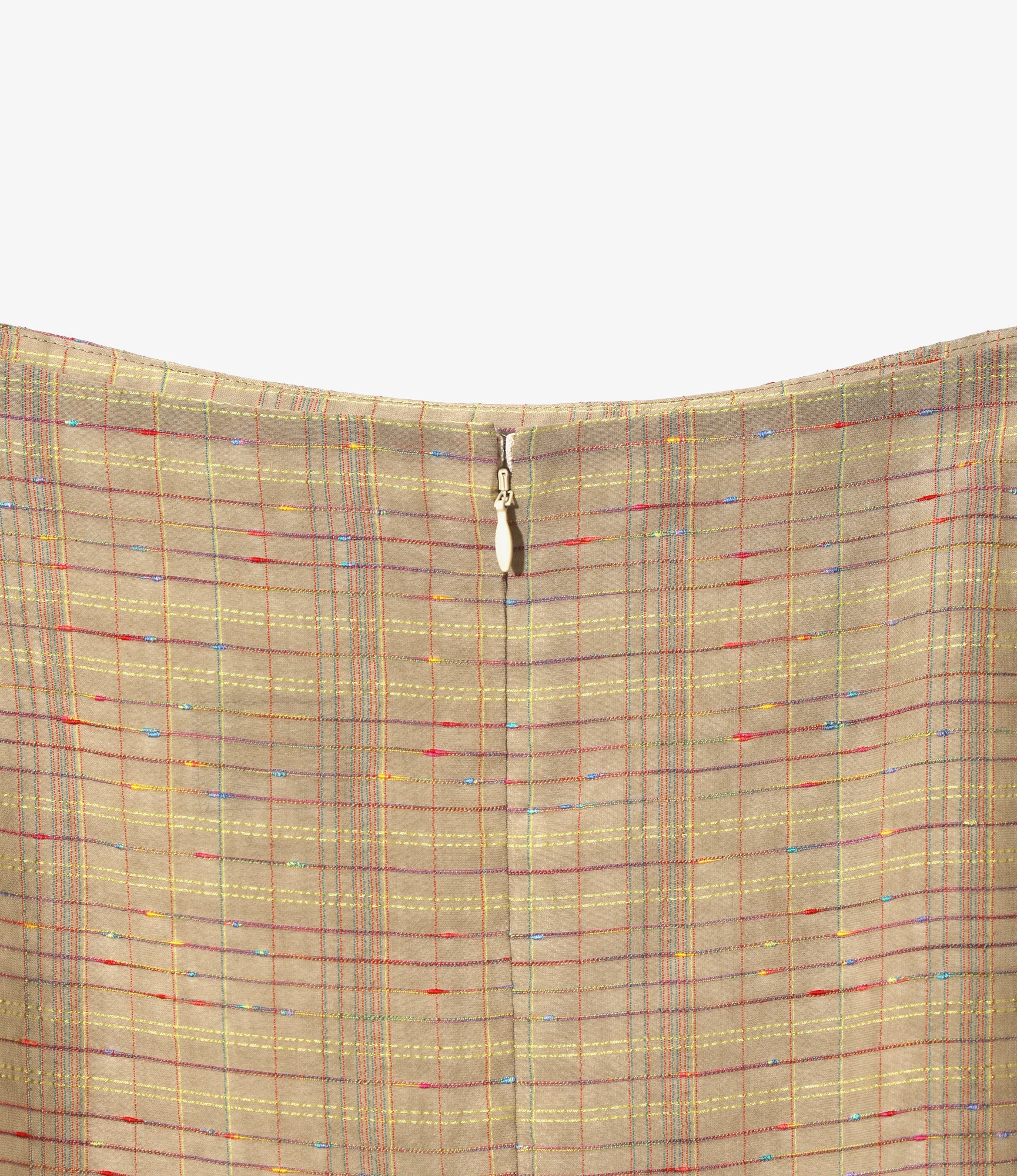 Women's Semi-Flair Skirt - Taupe - Ring Knot Plaid - Image 3