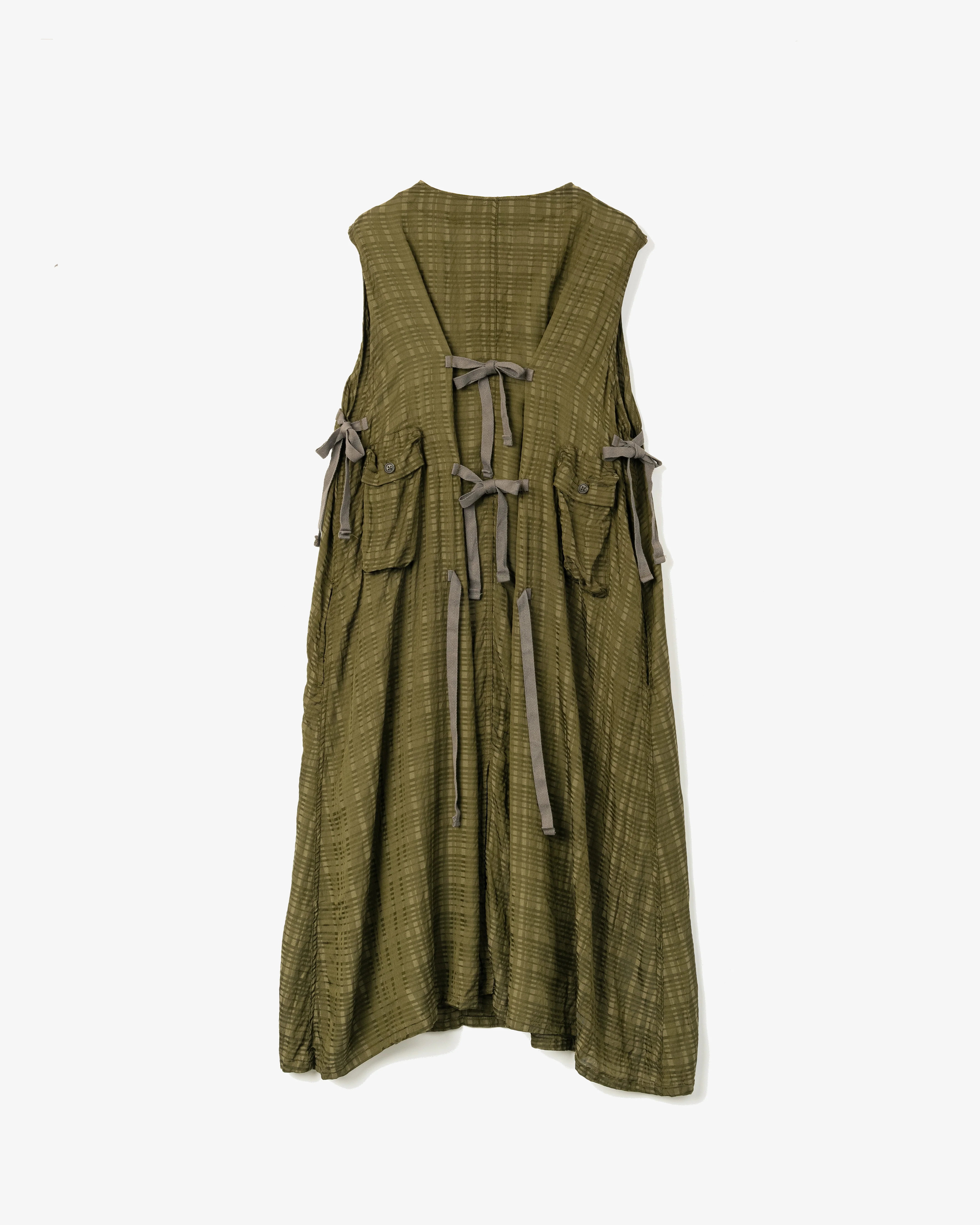 Women's C-1 Dress - Olive Check Rayon Cotton - Image 2