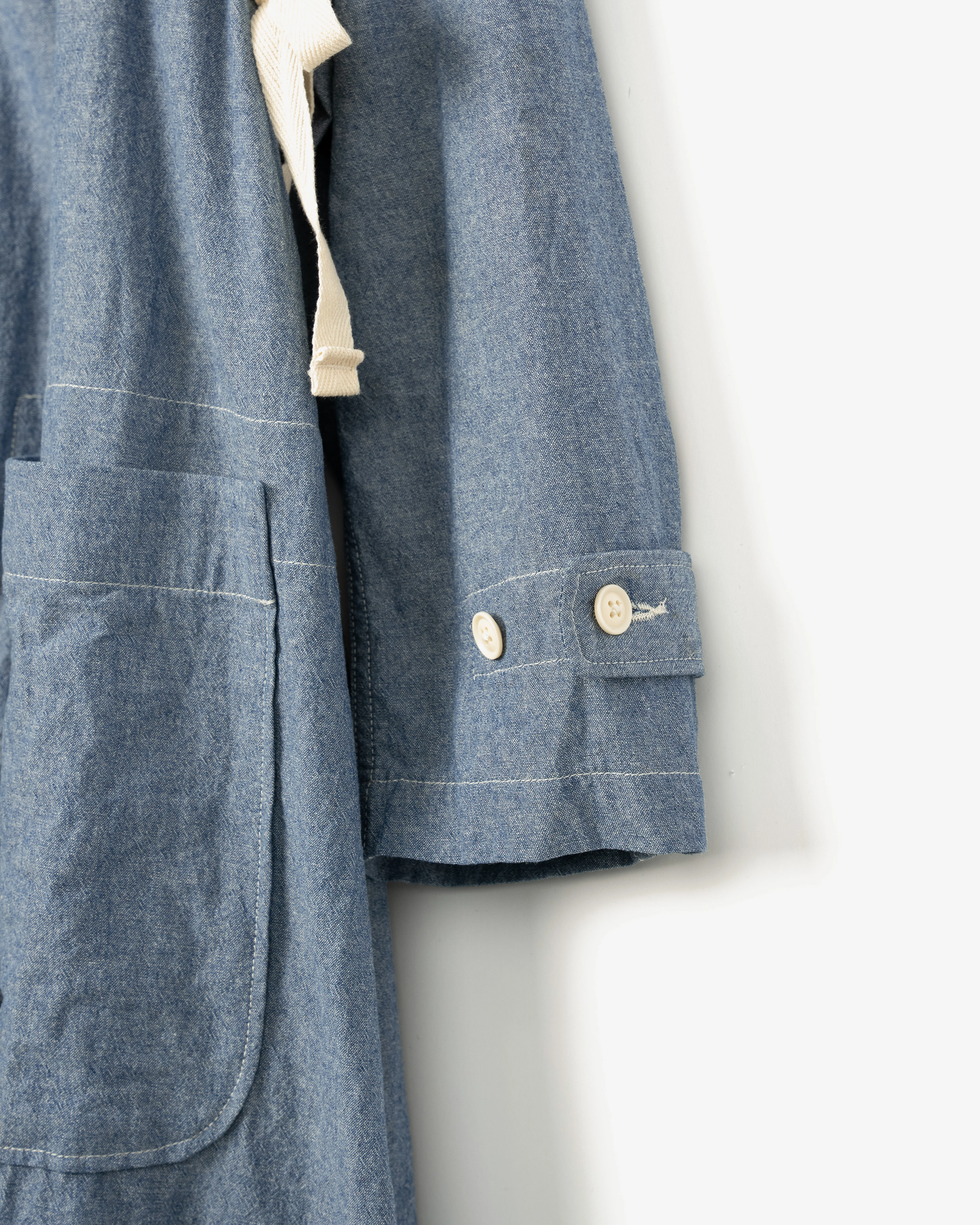 Women's Duffle Dress - Light Blue 4.5oz Cotton Chambray - Image 4