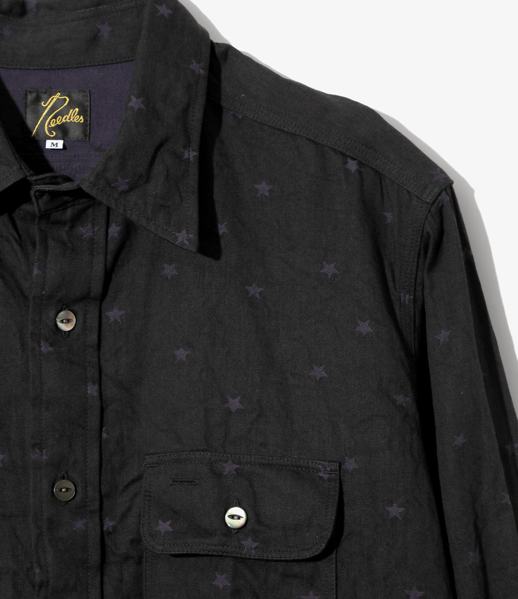 Work Shirt - Black - 8oz Denim Jacquard - Image 2