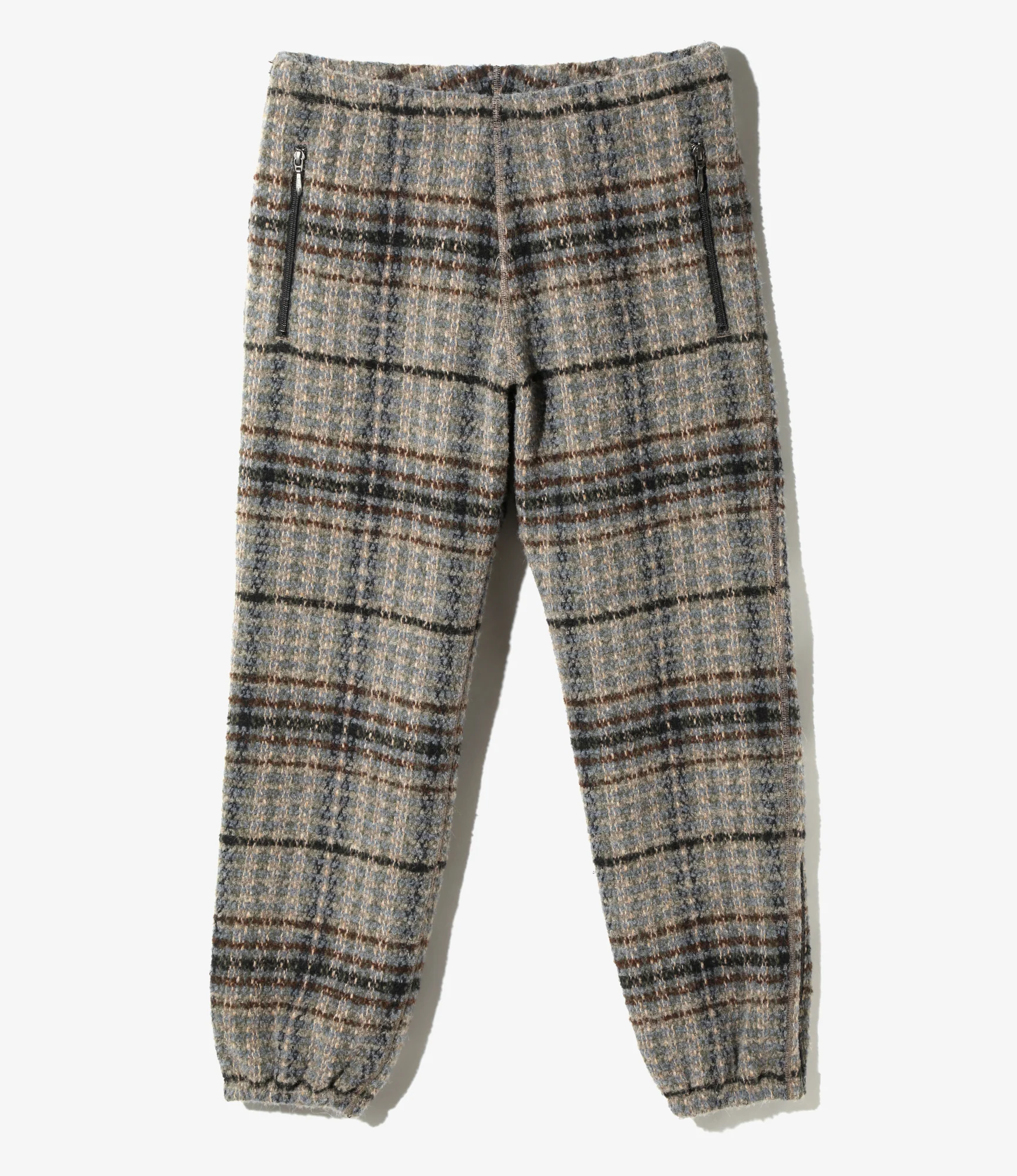 Zipped W.U. Pant - Sax/Brown/Grey - W/PE/PC/AP/N Plaid Tweed