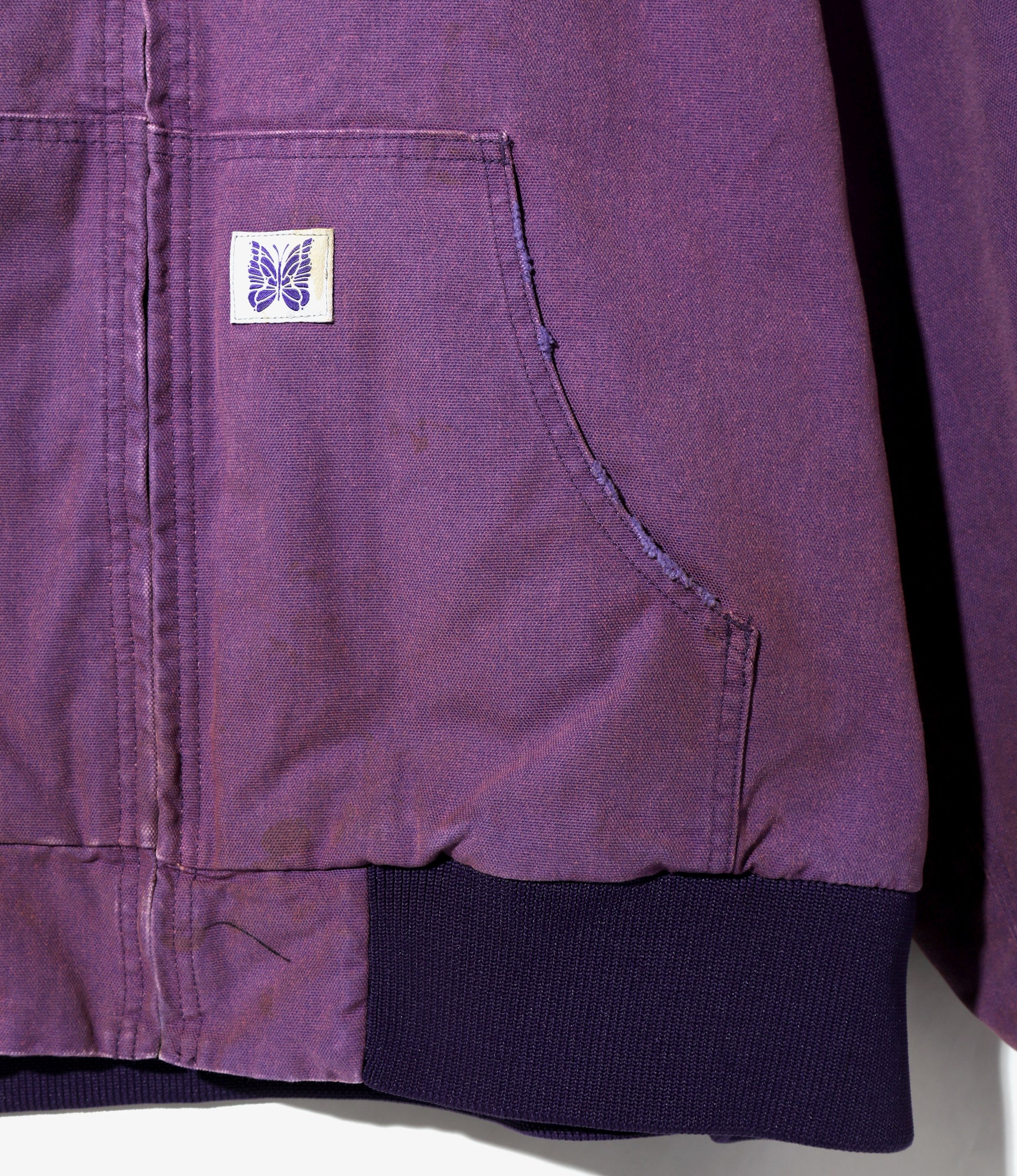 Zipped Work Hoody - Purple - 11oz Cotton Oxford - Image 5